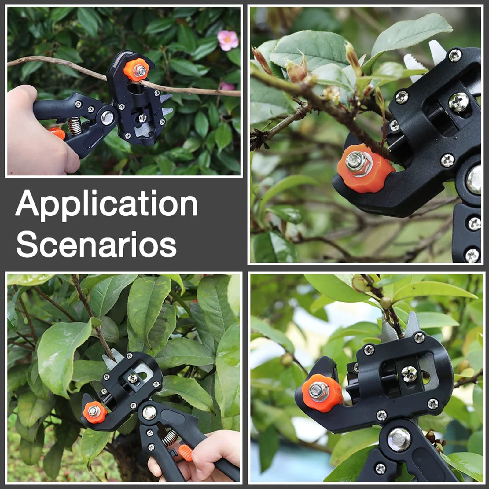 Veredelungsschere Ratschenschere Set, Professionelle Einhand Pfropfen Schneidwerkzeug mit 3 Klebebandrollen und 3 Formmessern (U-Cut, V-Cut & Ω-Cut) für Garten Blumen Baum Pflanzenzweige,Style1