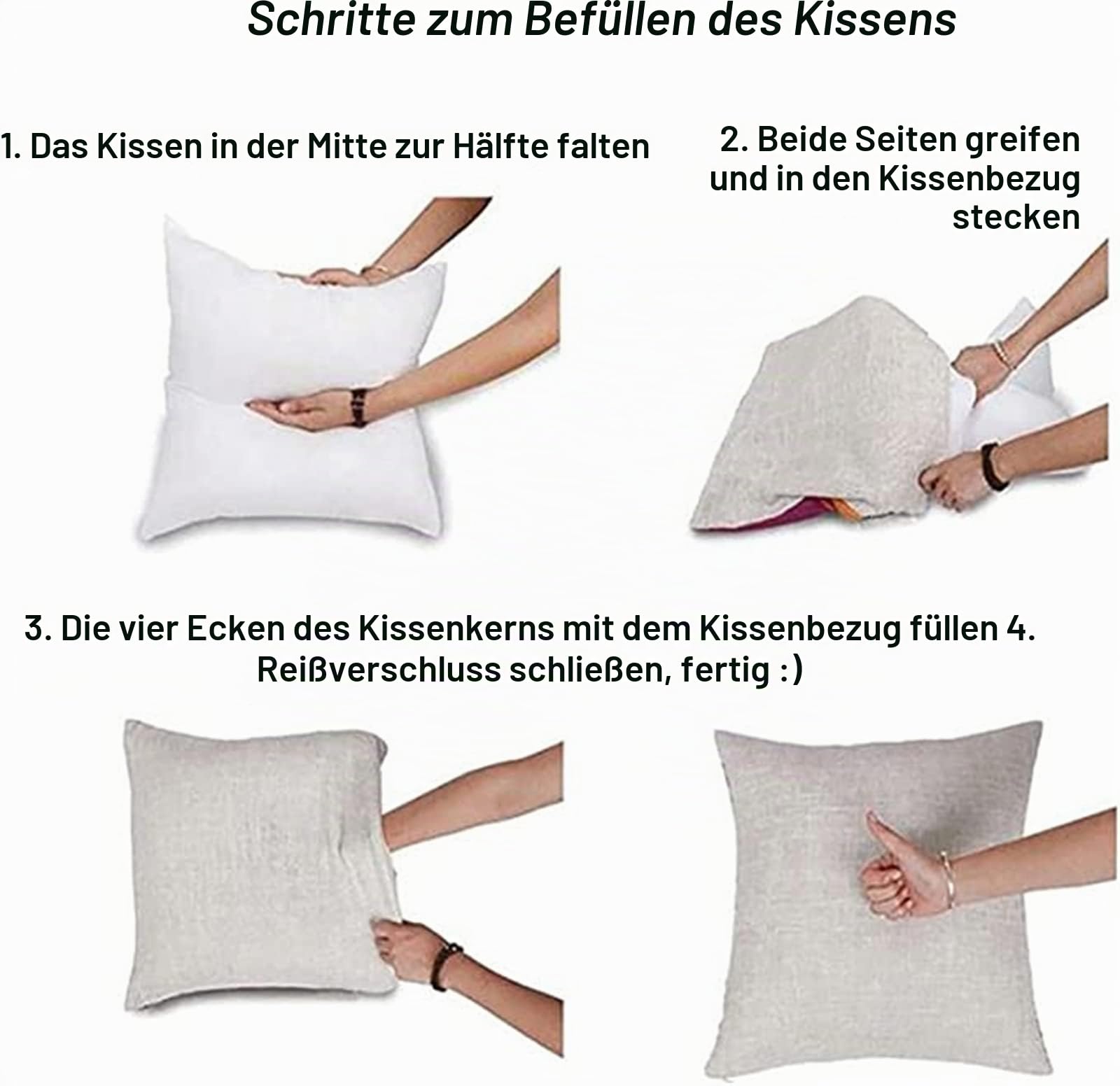 Kissenbezug 50x50cm Quadrat 4 PCS Schwarze graue Buchstaben Kissenbezüge Dekokissen Kissenhülle mit Verstecktem Reißverschluss, für Dekorative Wohnzimmer Zuhause Sofa Schlafzimmer Auto Home Garten