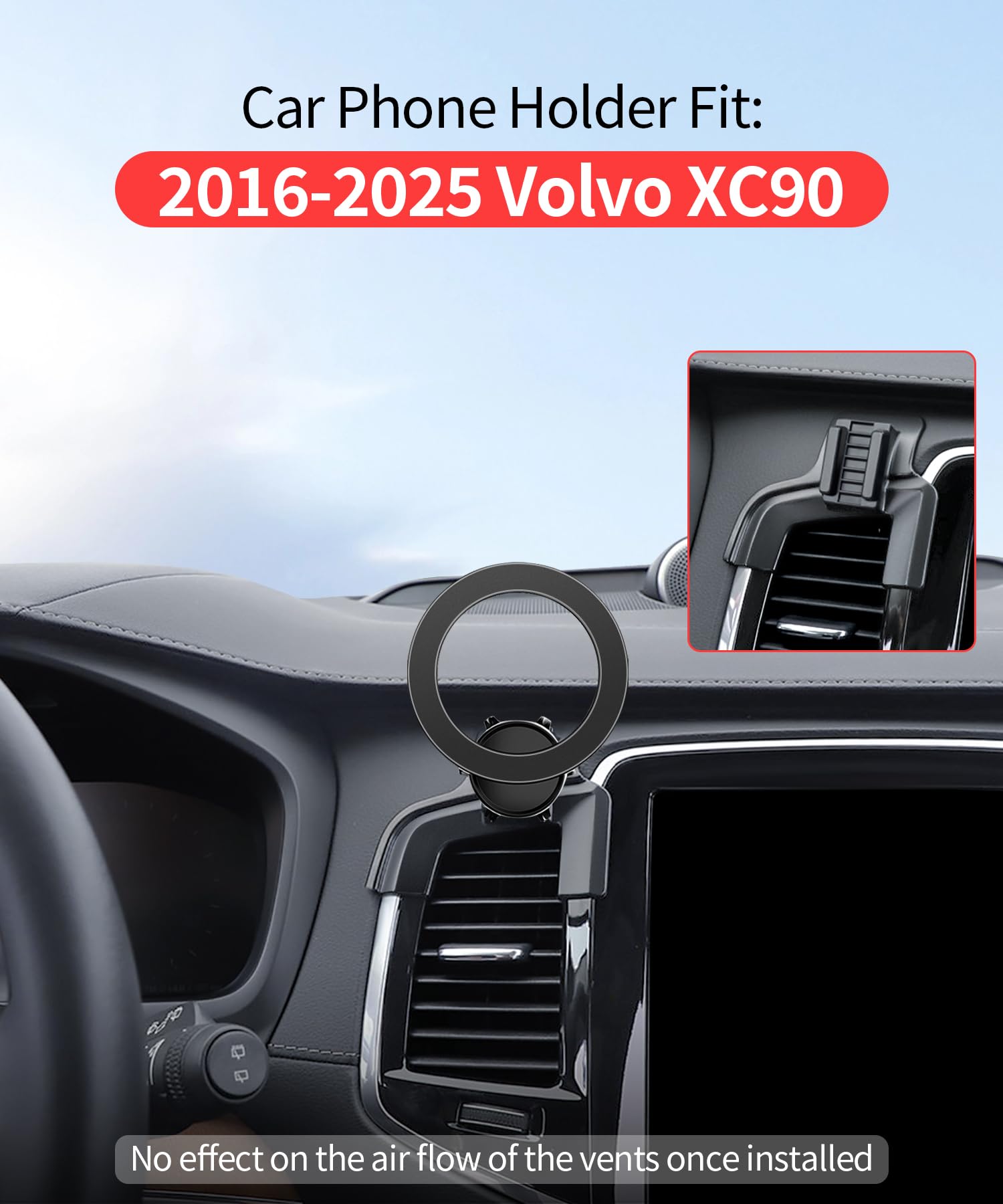 ボルボXC90　VOLVO XC90　MagSafe対応スマホホルダー ボルボ XC90 2021 2022 2023 2024 2025に適した車の携帯電話ホルダー、ファッショナブルな外観、車を傷つける Amazon |  【2023新進化】車載ホルダー ワイヤレス充電「ボルボ XC90 SUV 2016~現行 に適用」車 スマホスタンド 車 赤外線センサー 自動開閉  360度回転 車載 ...
