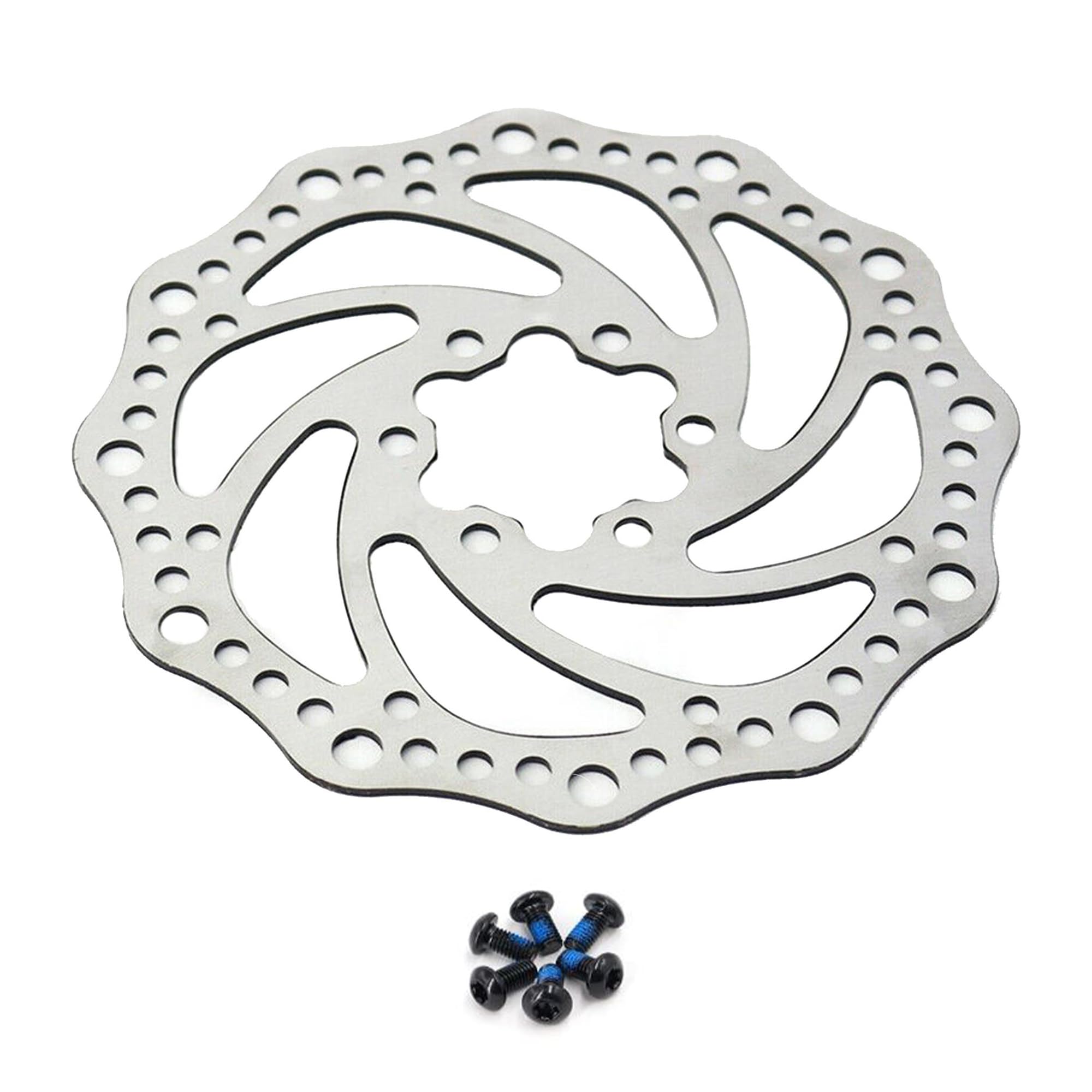 Laxzo ® Bike Disc Brake Rotor 160/180/203mm Stainless Steel Bicycle Rotors with 6 pcs Screws for Most Bicycle Road Bike Mountain Bike BMX MTB (180mm)