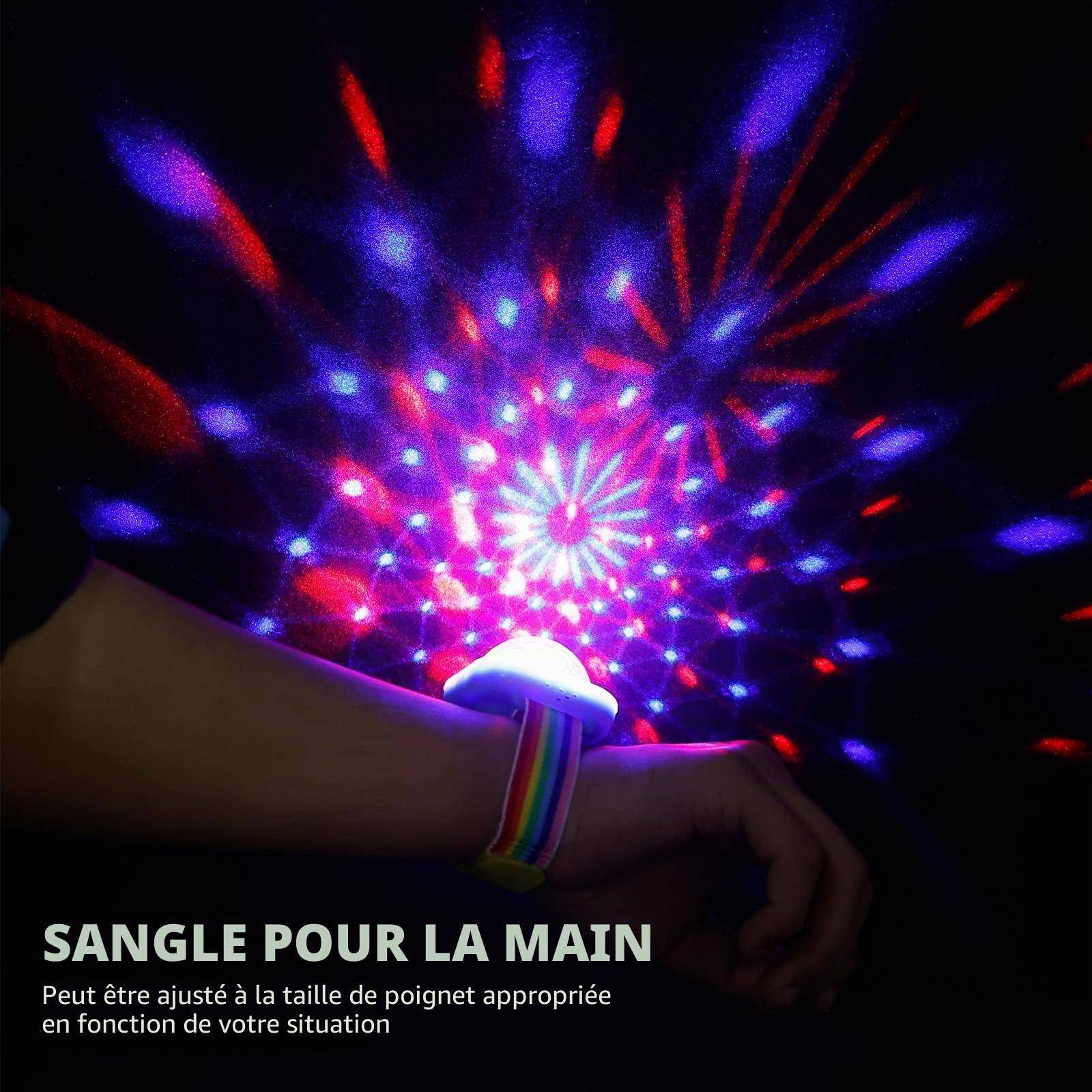 BORDEAG Boule Disco Bracelet, 3 Pièces Lampe LED Contrôlée Par La Musique, Lumière Disco Ball Rechargeable USB, Lumière De Fête Pour Anniversaire, DJ Club