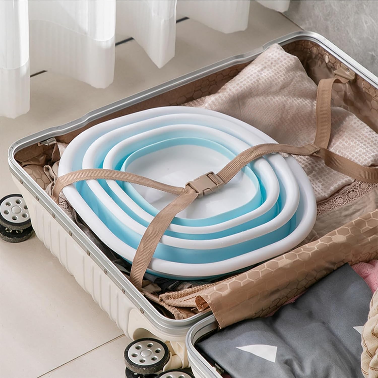 Portable Pool Foot Bath,Collapsible Pool Foot Wash Basin Tub,Foot Bath Basin for Above Ground Swimming Pools Accessories (Pink Baths)