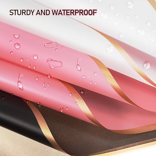 Miniatura 3 de Tofficu 60 hojas de papel de regalo de flores, papel de regalo floral con borde dorado para boda, manualidades, regalo, florería, bouquet, embalaje,