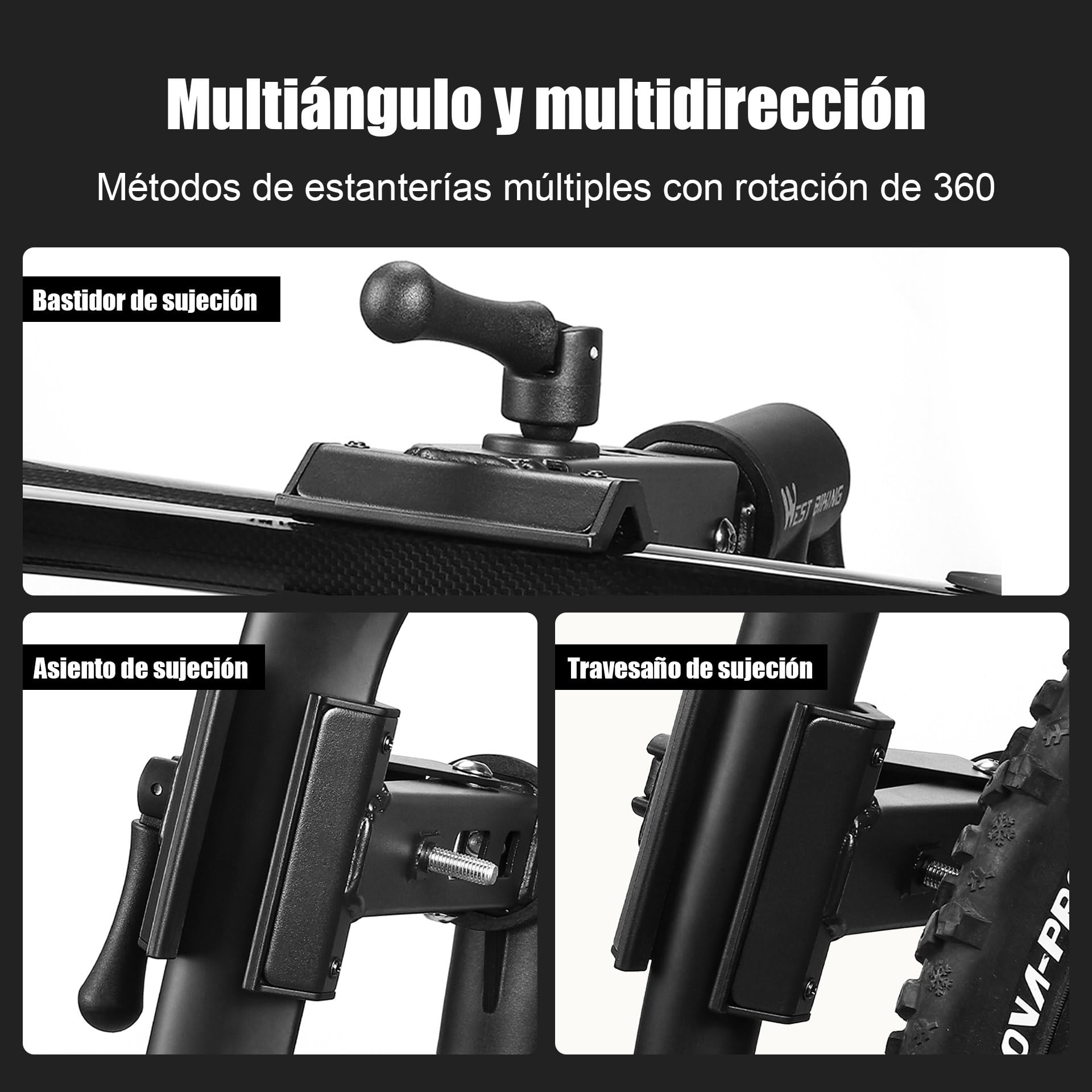 Mimoke Soporte de reparación de bicicletas 2 en 1, montaje estable de pared y banco de trabajo, construcción de acero al carbono ajustable, construcción ligera, capacidad de carga de hasta 40 kg para