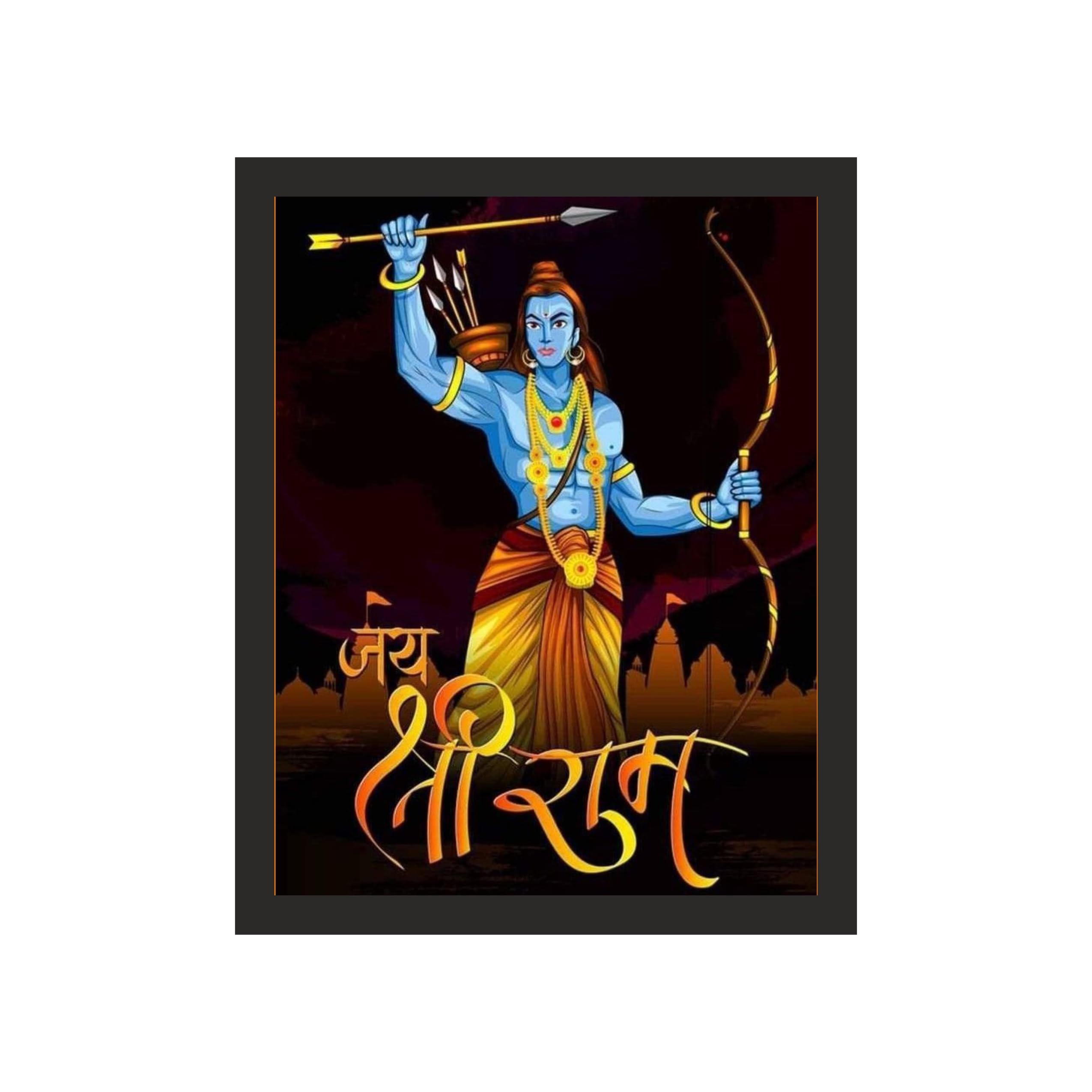 Lord Ram: Luminous Divine Archer, 16x20 Inches