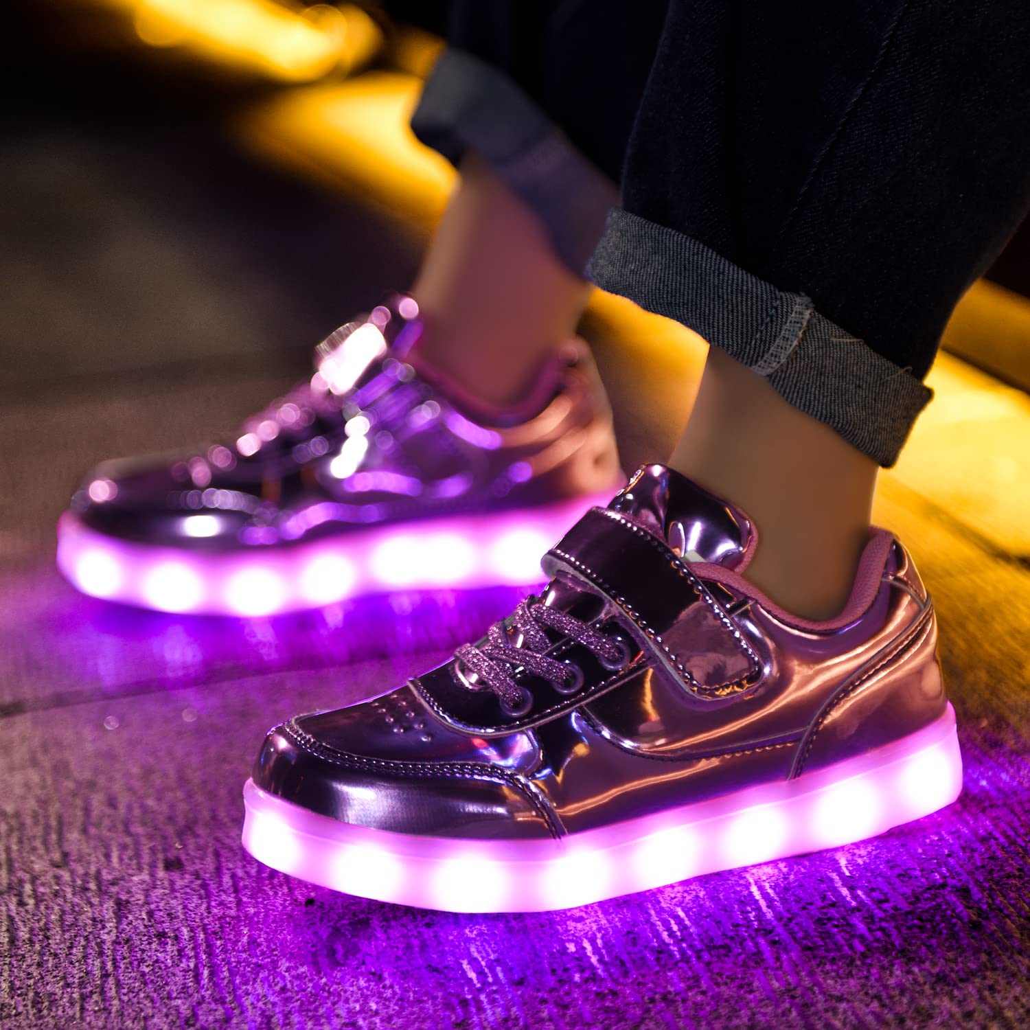 Zapatillas con luz LED para niños, con carga USB, intermitentes, para niños y niñas