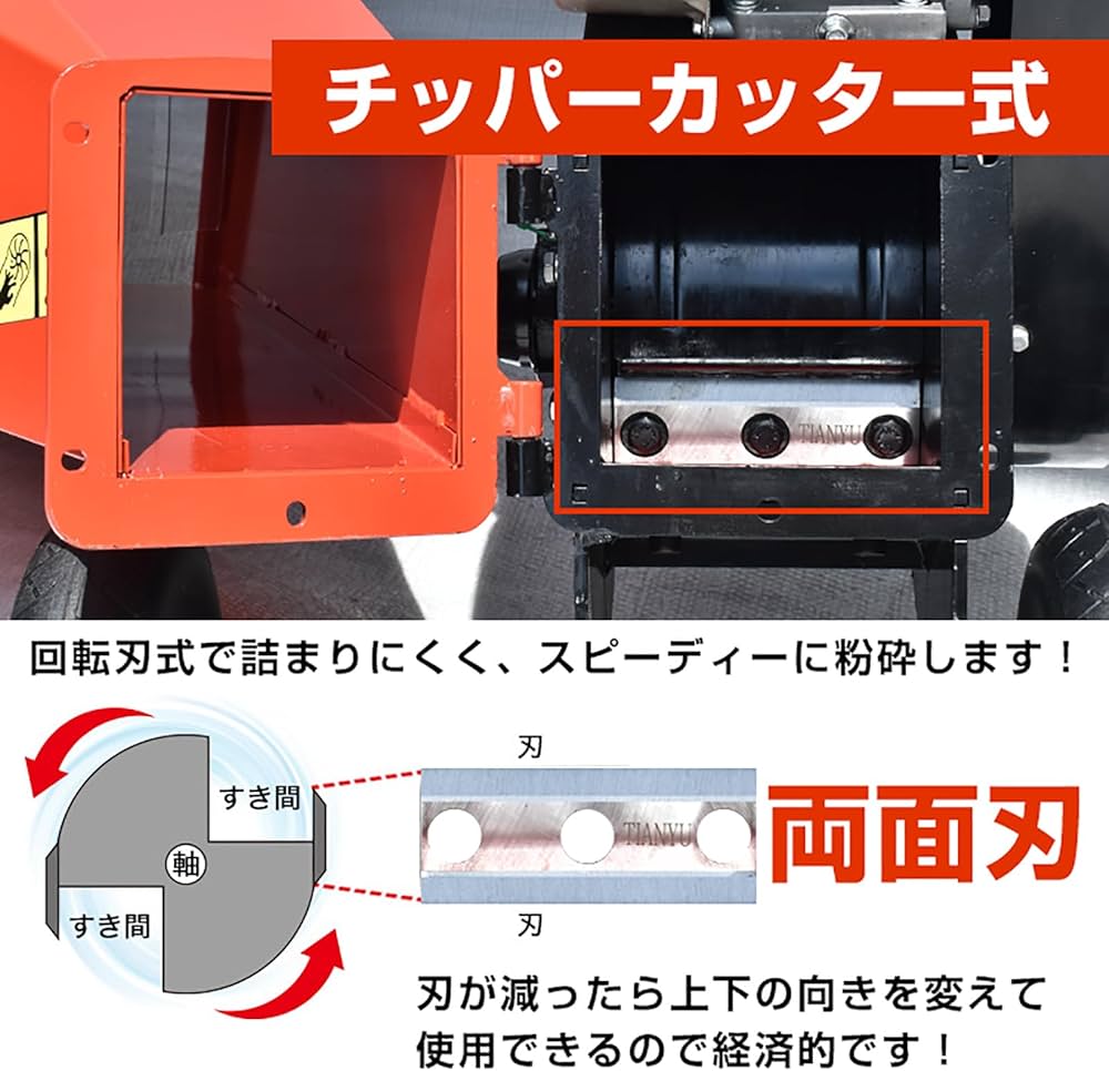 Amazon | kaitou 粉砕機エンジン式 最大粉砕径60mm ウッド