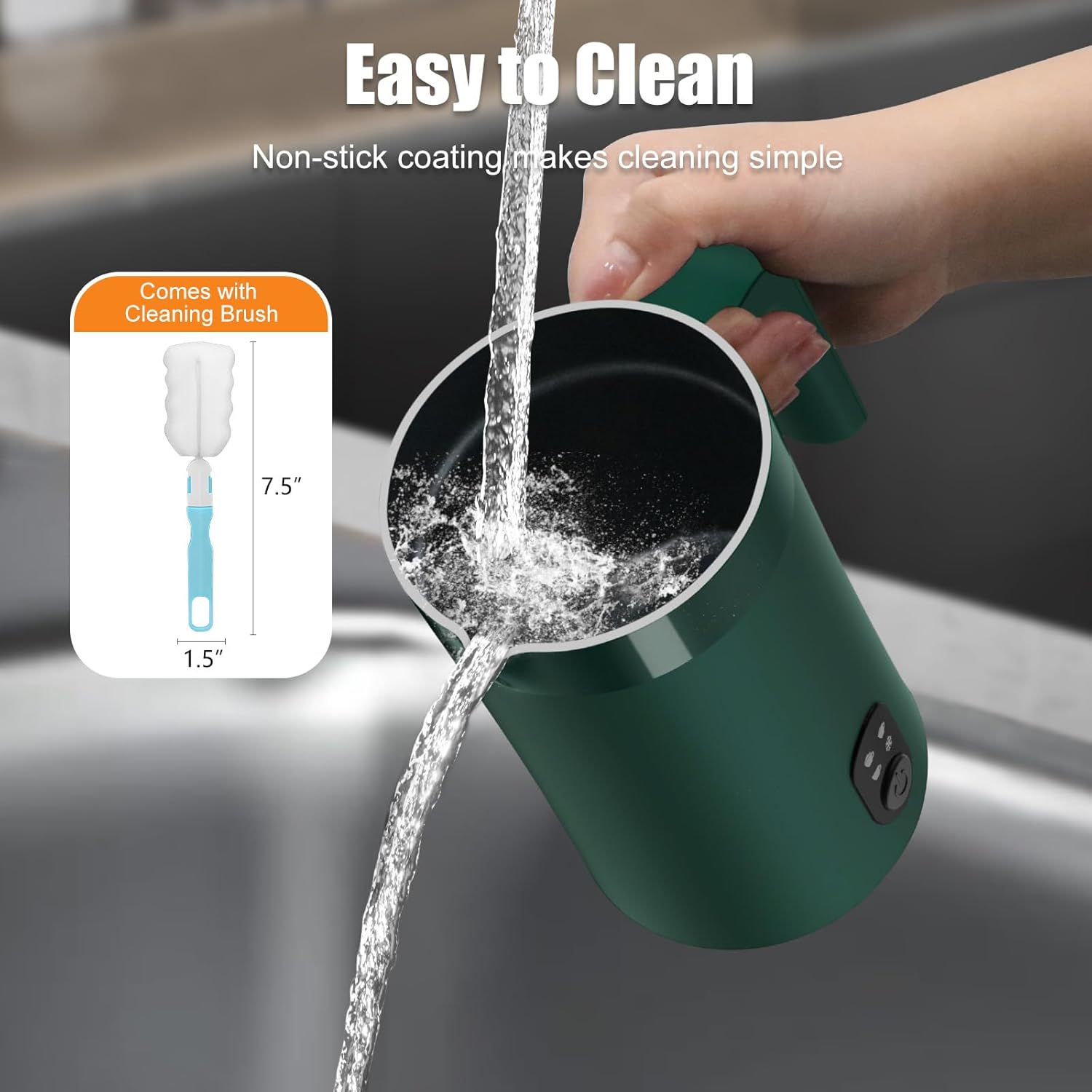 Milk Frother, 4-in-1 Electric Milk Steamer and Frother, 13.5oz/400ml Automatic Large Capacity Warm and Cold Foam Maker, Milk Warmer and Coffee Frother for Latte, Cappuccino, Macchiato(Green)