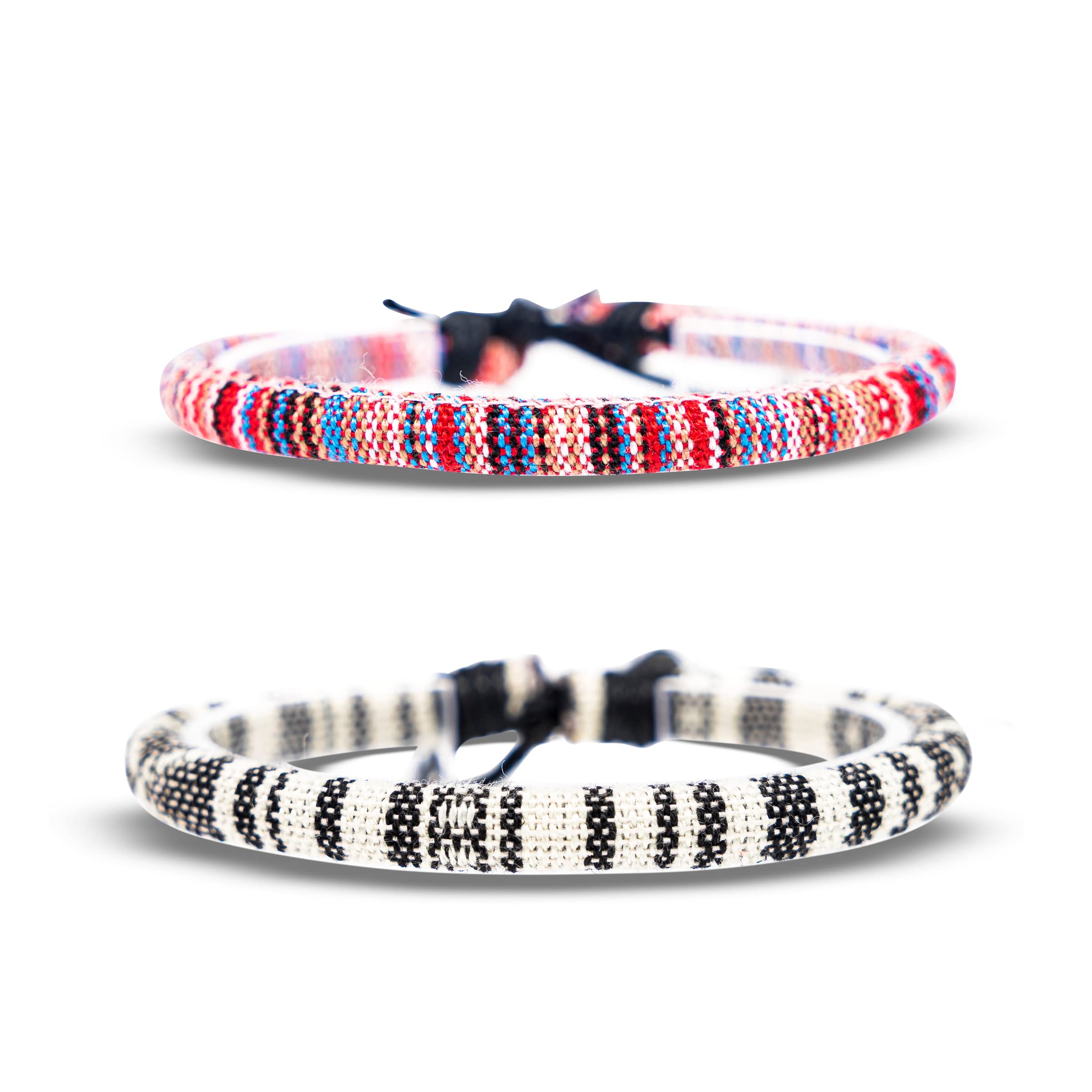 Made by Nami Boho Surfer-Armband Damen & Herren - Handmade Strand Festival Accessoires - Ethno Hippie Style Schmuck - Wasserfest & Verstellbar - Freundschaftsarmbänder Bunt Mädchen R (Weiß & Multi)