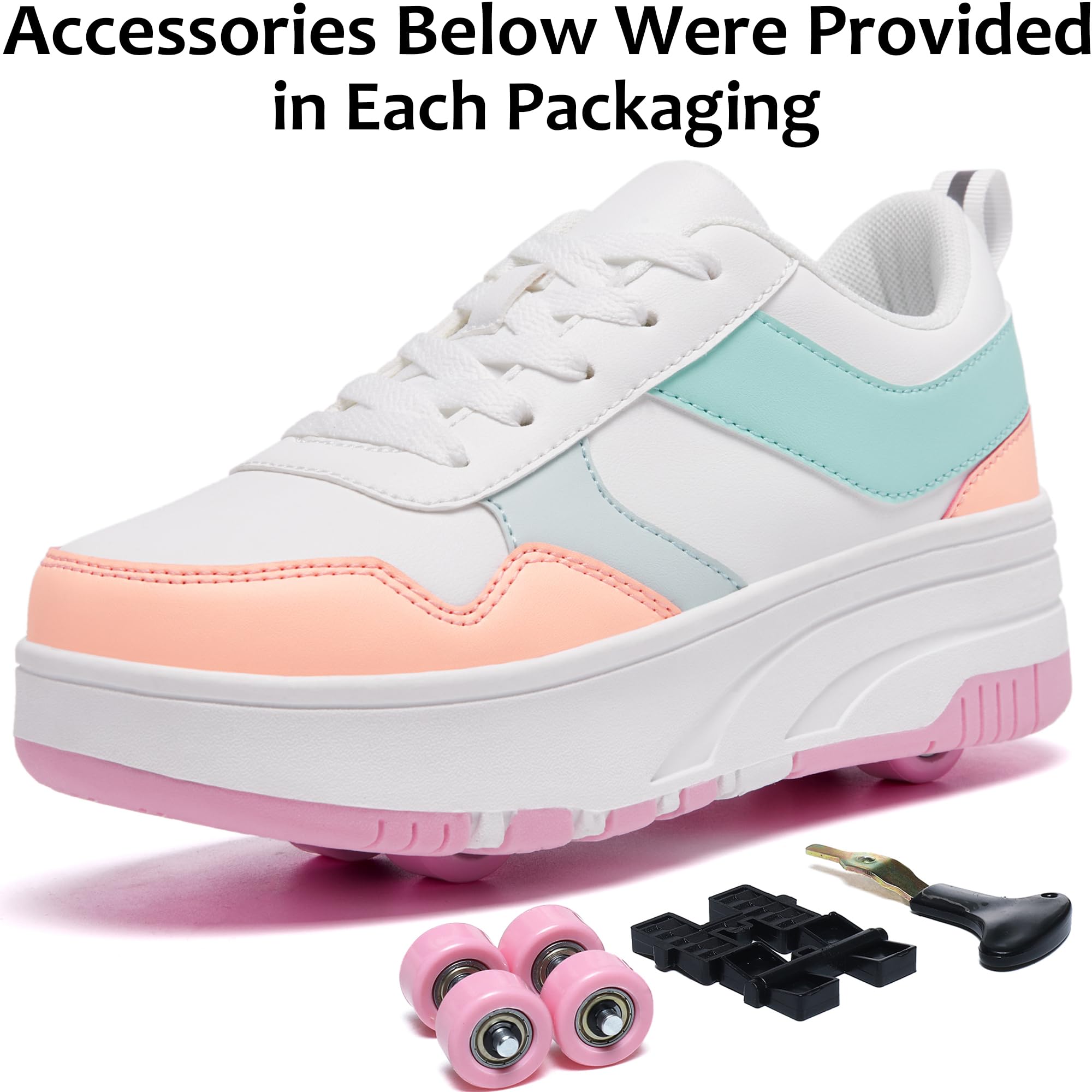 ANEFUN Ragazzi Ragazze Scarpe con Ruote Pattini Pattinaggio Bambini Pattini a Rotella Scarpe con 4 Ruote Rimovibili Comfort Sport Outdoor per Bambini