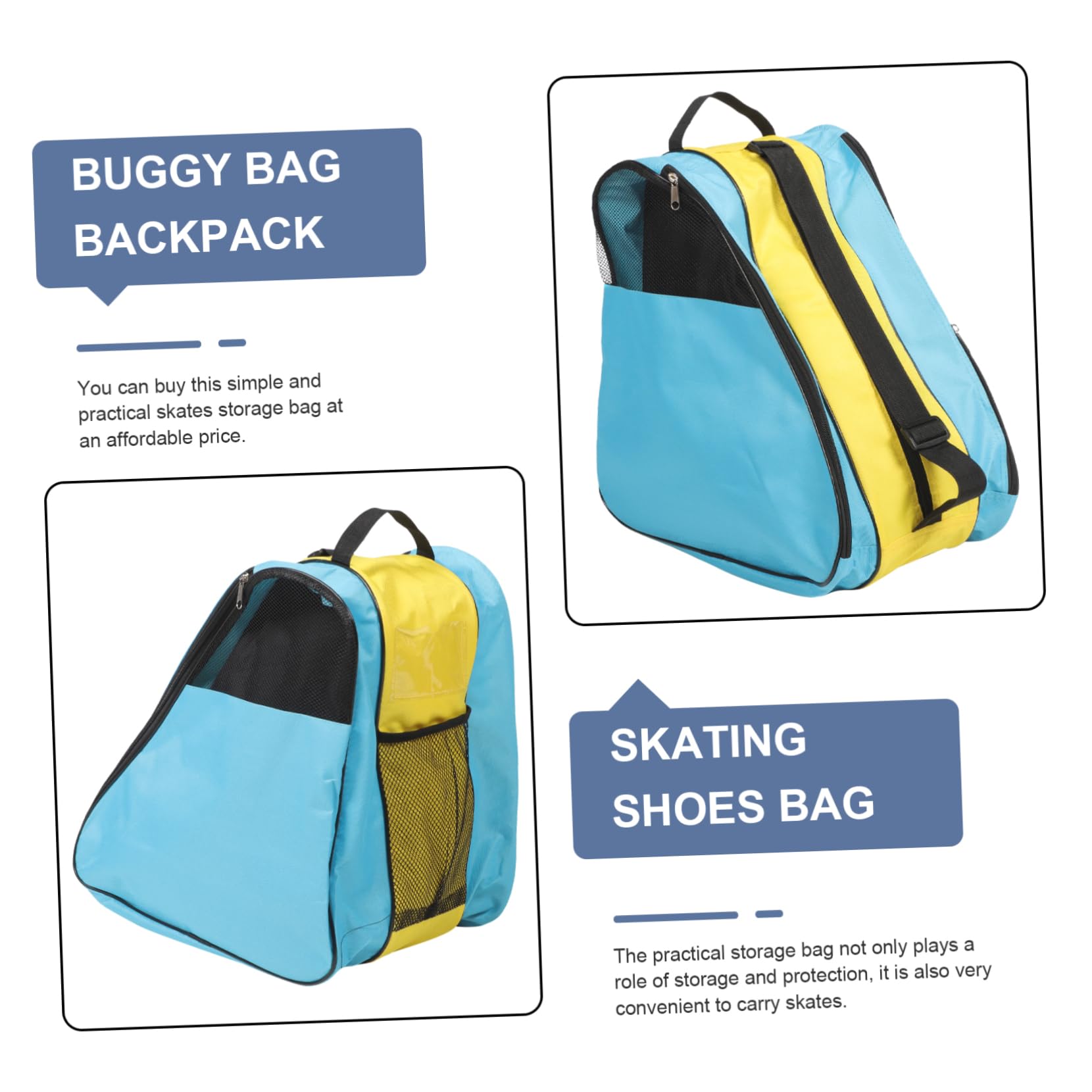 UKCOCO Borsa Porta Pattini Rotelle in Nylon con Cerniera, Zaino per Scarpe da Pattinaggio, Resistente e Pratica, per Trasporto e Protezione Quotidiana