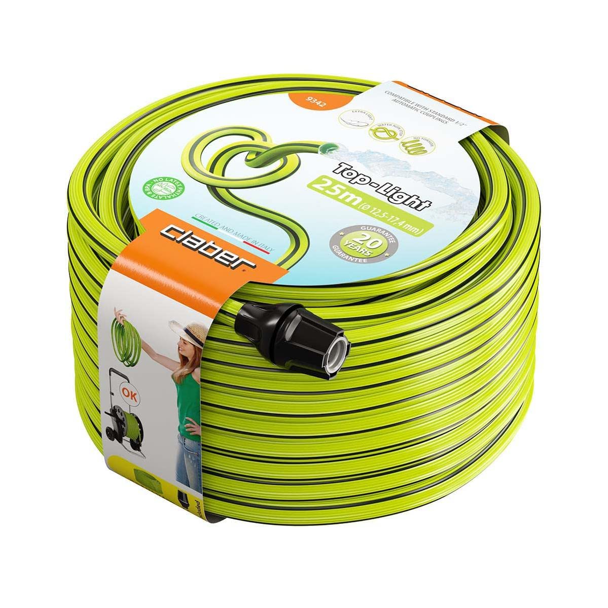 Claber Tubo ultraligero de 25 m con empalmes de 12,5-17,4 mm