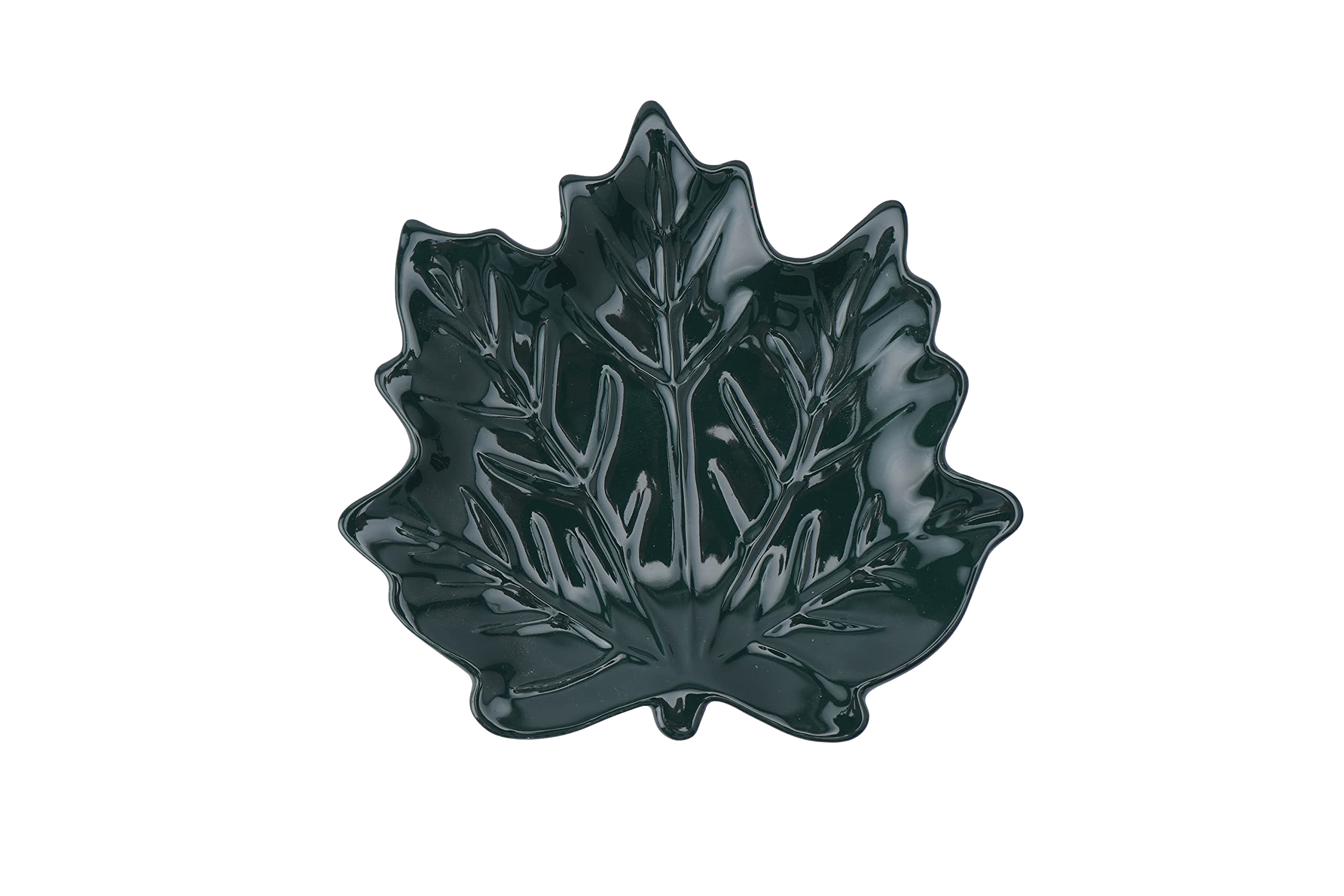 Cgb Giftware Dark Green Leaf Ring Dish Holder | Forest Green | Maple Leaf | Trinket Dish | The Potting Shed Collection Gb05773
