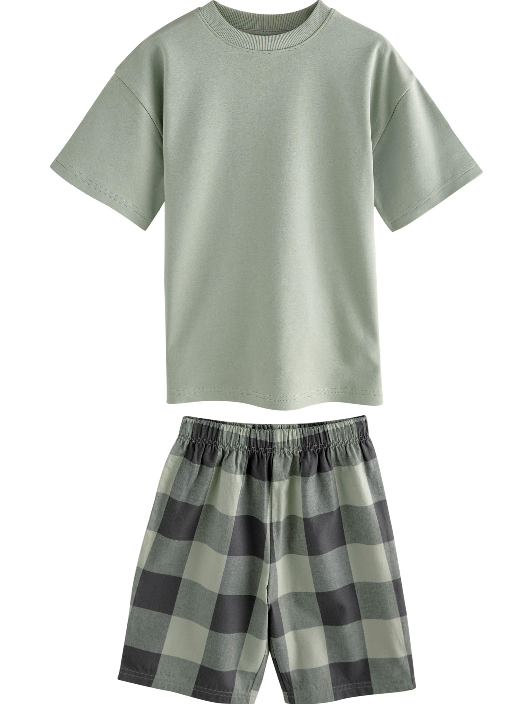 NEXT Garçon Pyjama Short tissés à Carreaux, Lot de 3