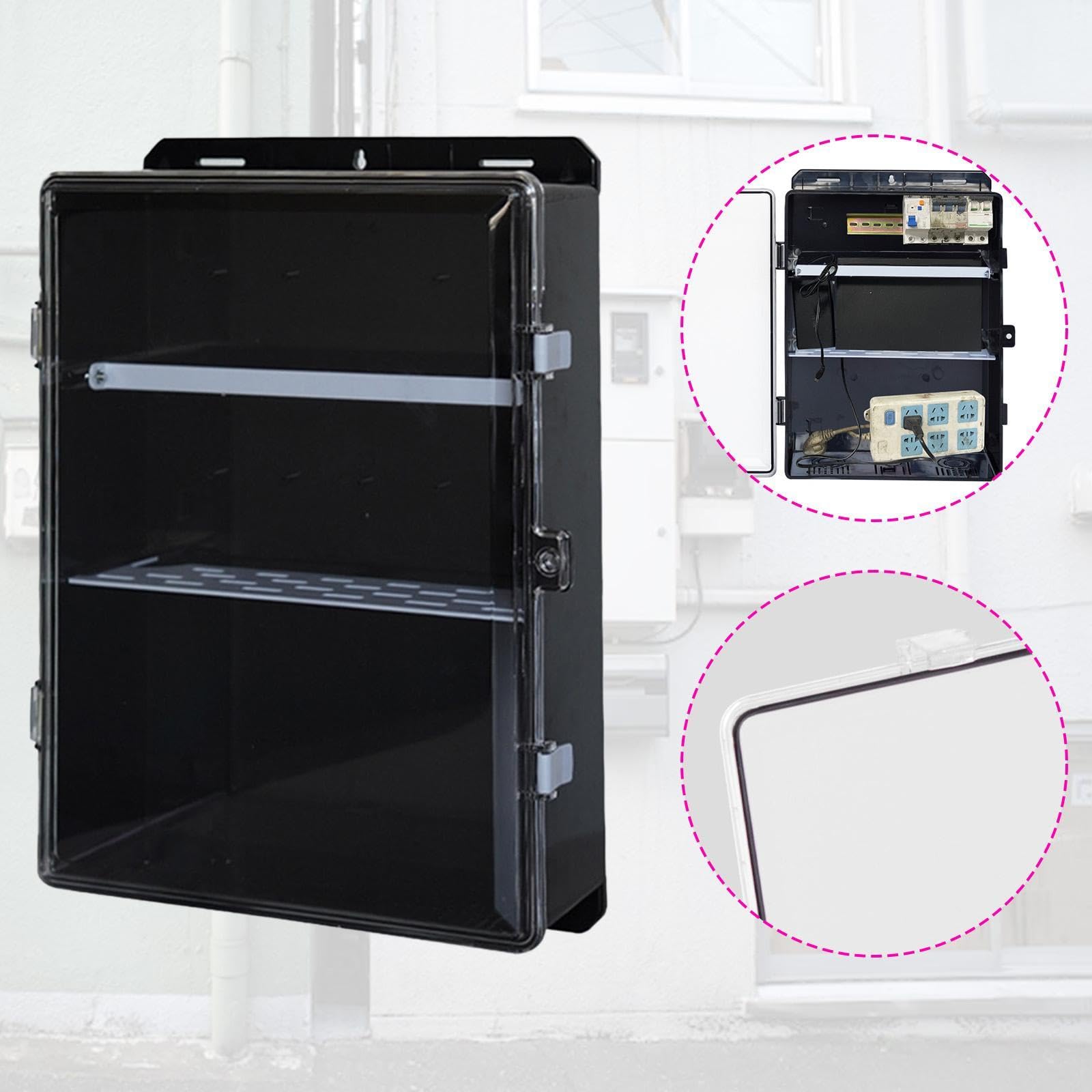 Oshhni Boîtier de distribution électrique extérieur, boîtier de protection pour disjoncteur robuste, résistant aux intempéries pour atelier, 30 Cm X 12 Cm X 44.5