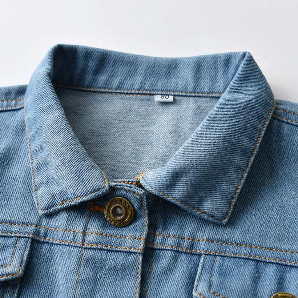 Chaqueta vaquera para niños y niñas con botones para niños pequeños - azul - 4-5 años