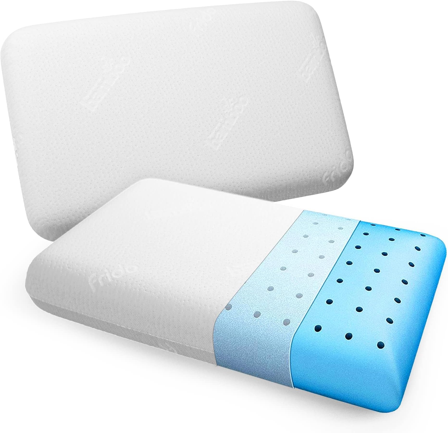 - Frido Ultimate Deep Sleep Pillow | King Size 4 Inch Height | Orthopedic Grade Gel Memory Foam for Neck & Shoulder Pain Relief, Includes Bamboo Pillow Cover, Pack of 2, White