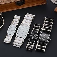 Vista 6 de FANMIS Reloj de pulsera unisex de cuarzo rectangular de cuarzo para hombres y mujeres amantes de la pareja
