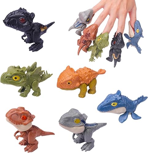 6 figuras de acción de dinosaurio con bocas móviles, figura de dinosaurio masticable, regalos de juguete para niños y niñas de 3, 4, 5, 6, 7, 8