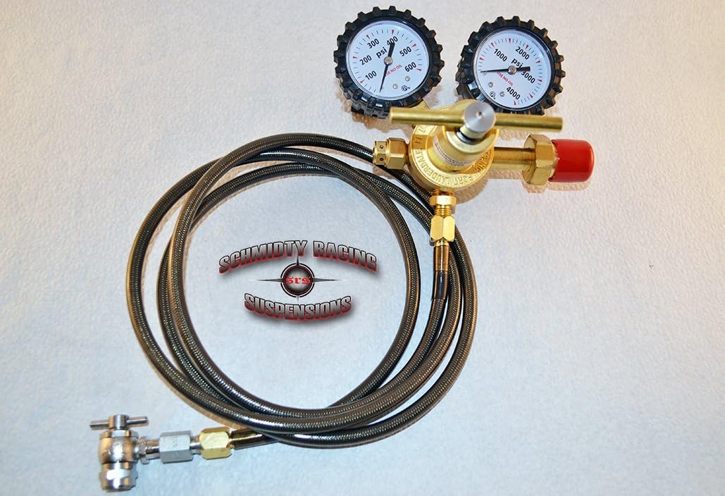 Nitrogen Regulator Shock Fill Kit 400PSIStainless Hose 6'No Loss Tip