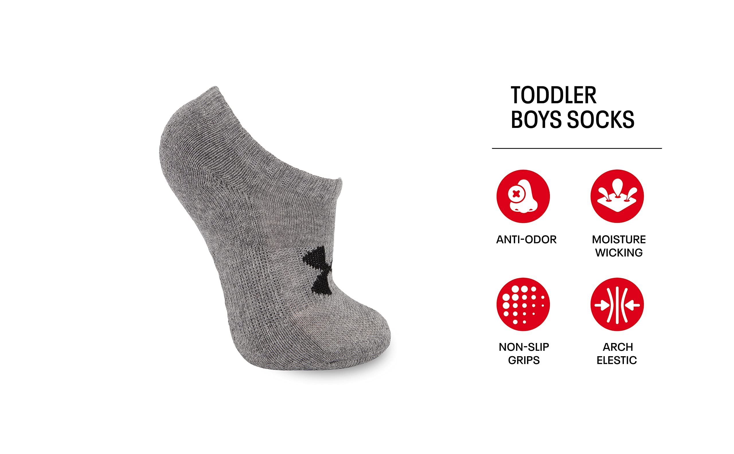 Under Armour Baby Boys Multi Pack Quarter Low Cut Sock, Grey, 6-12 Months US