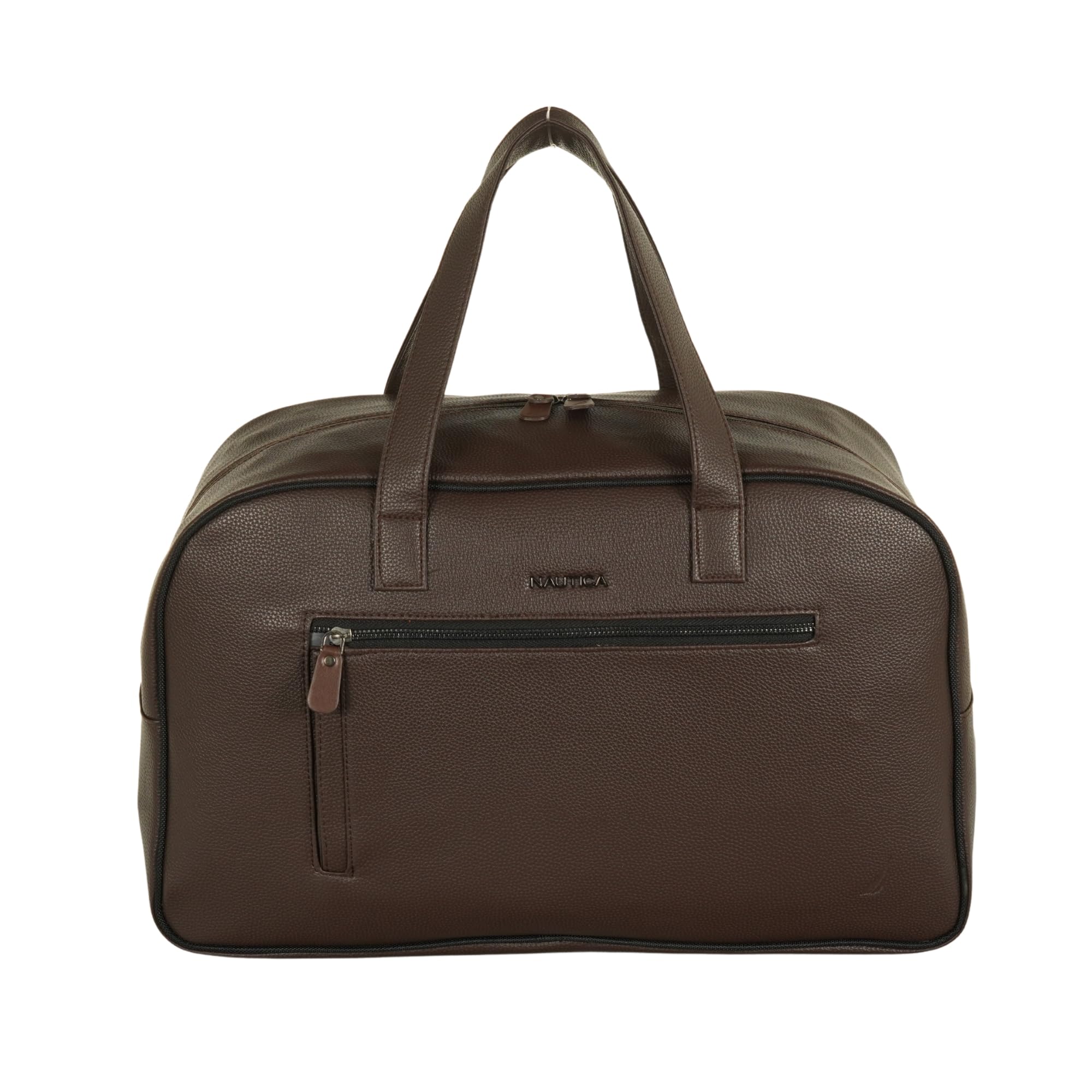 Unisex 28L PU Vegan Leather Duffle Bag | Premium Overnight Travel Bag with Trolley Strap & 17-inch Laptop Compartment for Men & Women | Best for Travel, Gym, Office and Weekend Trips | Brown-image-14