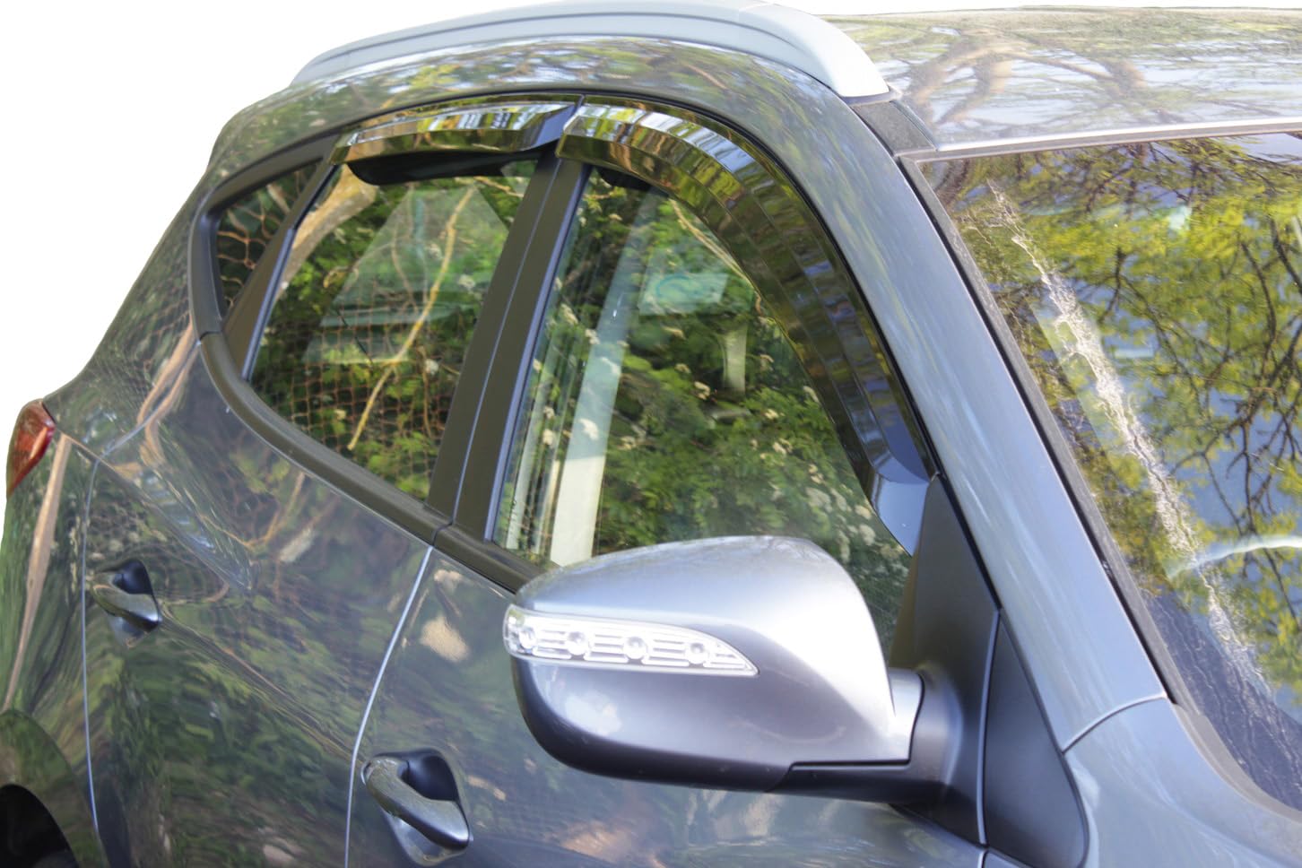 Autoclover - Deflettori frangivento per Hyundai IX35 2010 – 2015 (4 pezzi) (colore grigio fumo)
