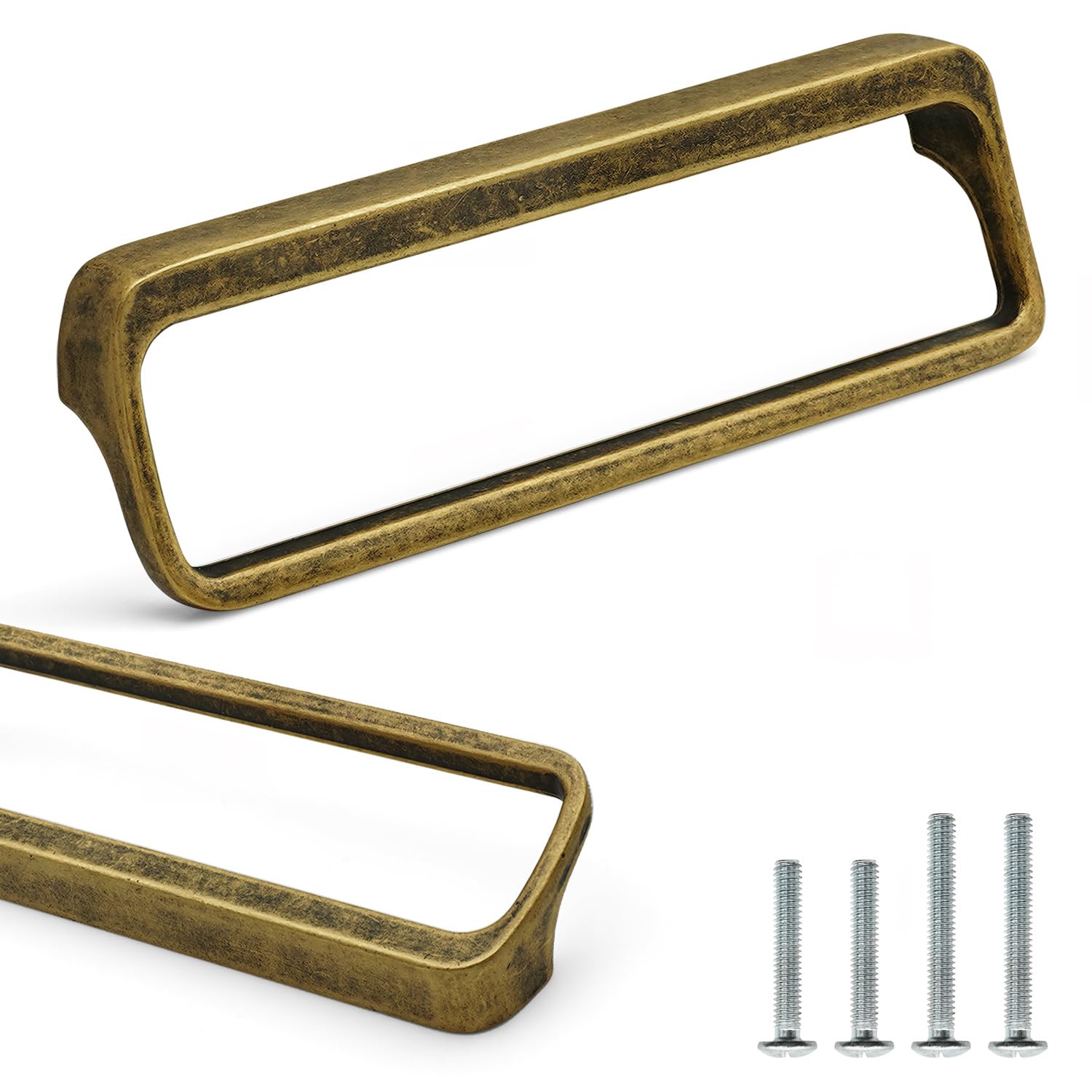 Confezione da 10 pomelli in ottone anticato, 128 mm, foro centrale in lega di zinco massiccio, per cassetti e cassettiere, maniglie vintage per mobili