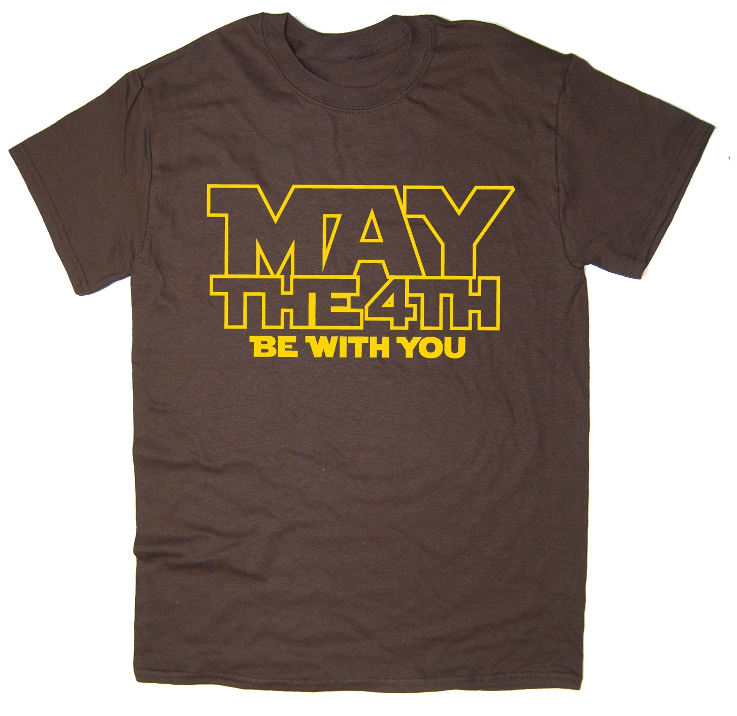 Rocket Fuel Men's Brown 'May The 4Th Be With You' Funny Printed T-Shirt - Small