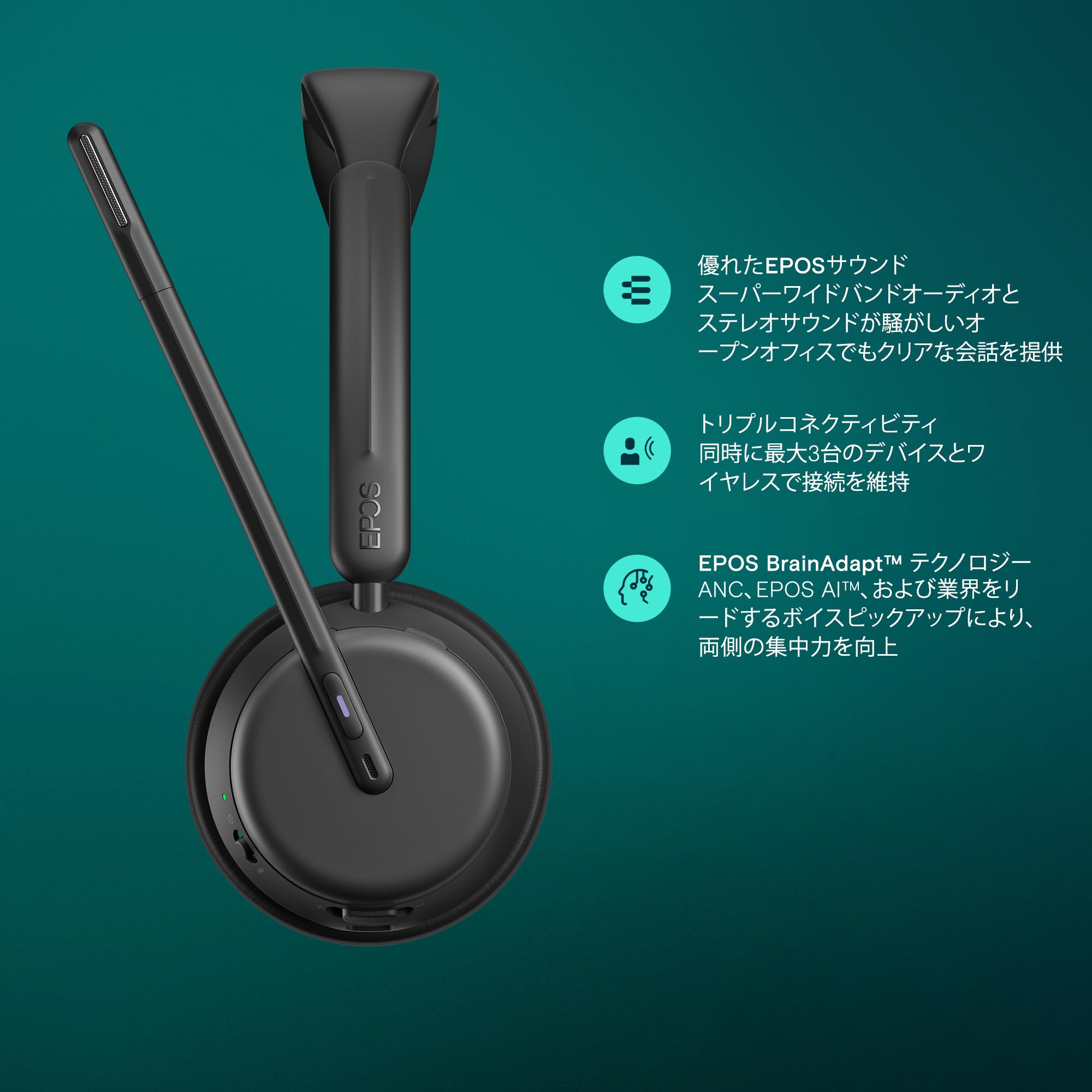 Amazon.co.jp: EPOS IMPACT 1060T ANC オフィスヘッドセット