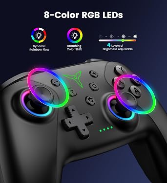 AIfasterfly PC Controller with Holder, Wireless Bluetooth Controller, 1000mAh Battery, with Hall Effect Joysticks & Triggers, No Dead Zone, No Stick Drift, Controller for PC, Switch, iOS and Android