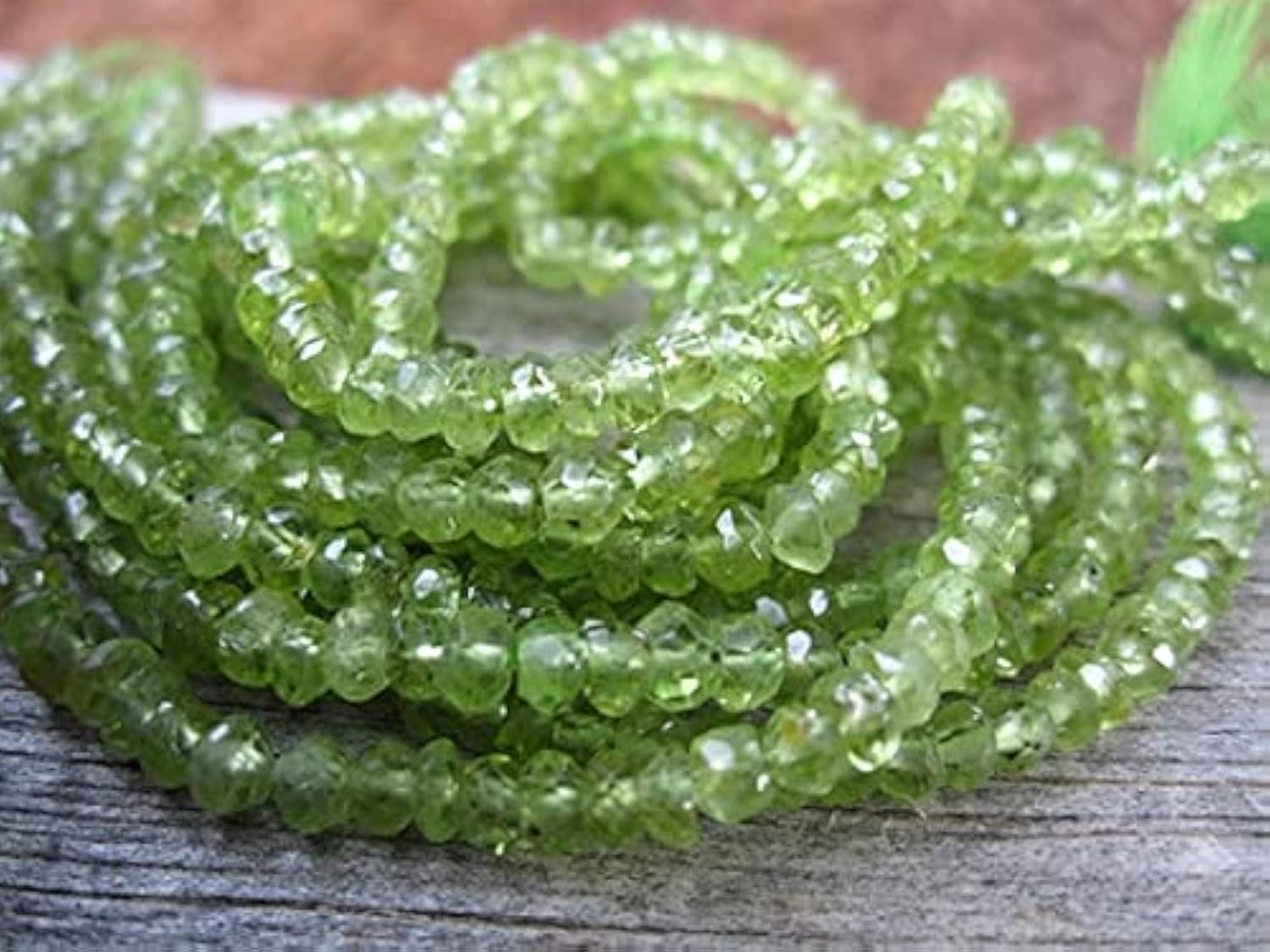 Peridot perles facettées en rondelles Crystal Clear de 3mm pour bijoux