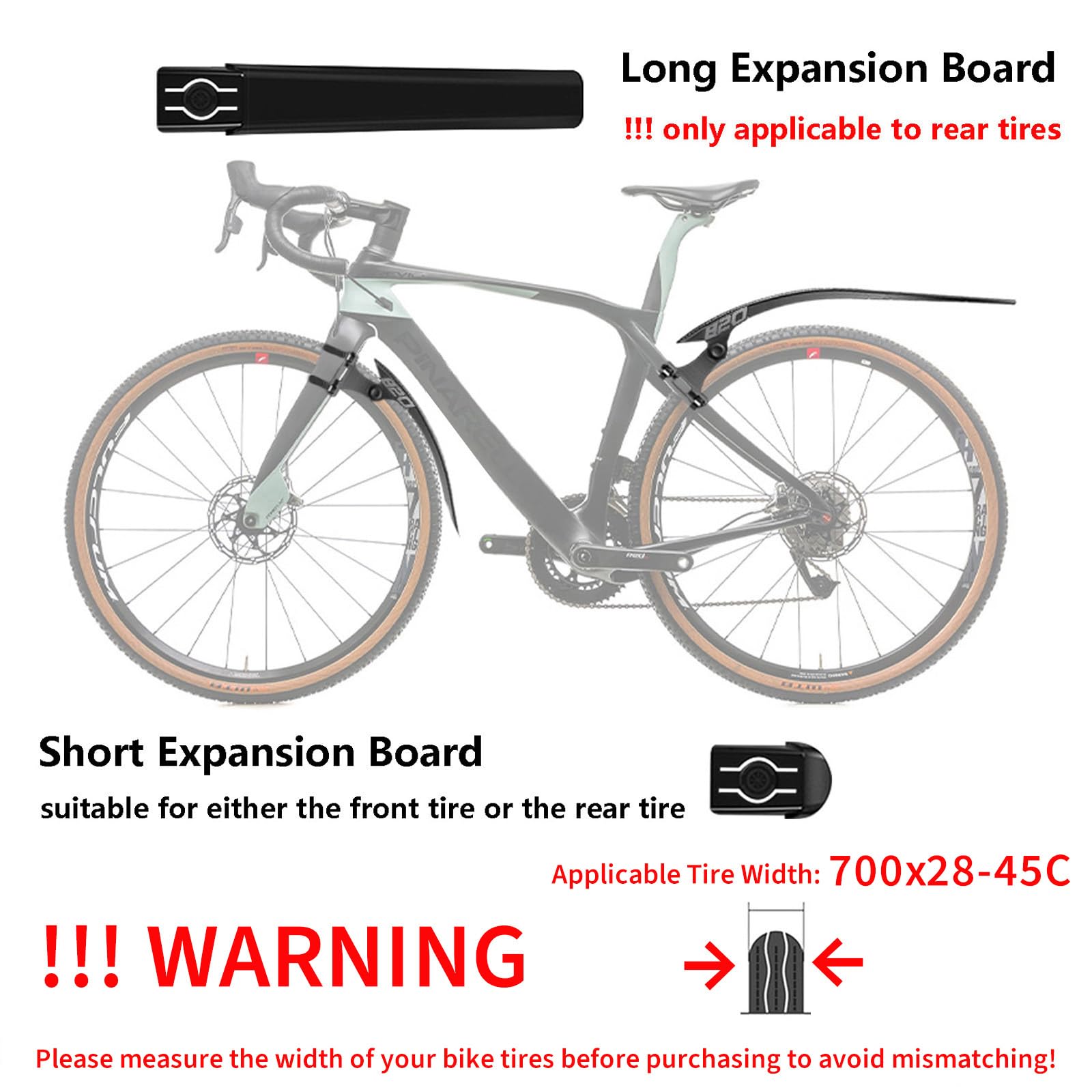 Mountain Bike ENLEE 2pcs Bike Fender Set Lightweight MTB/Road