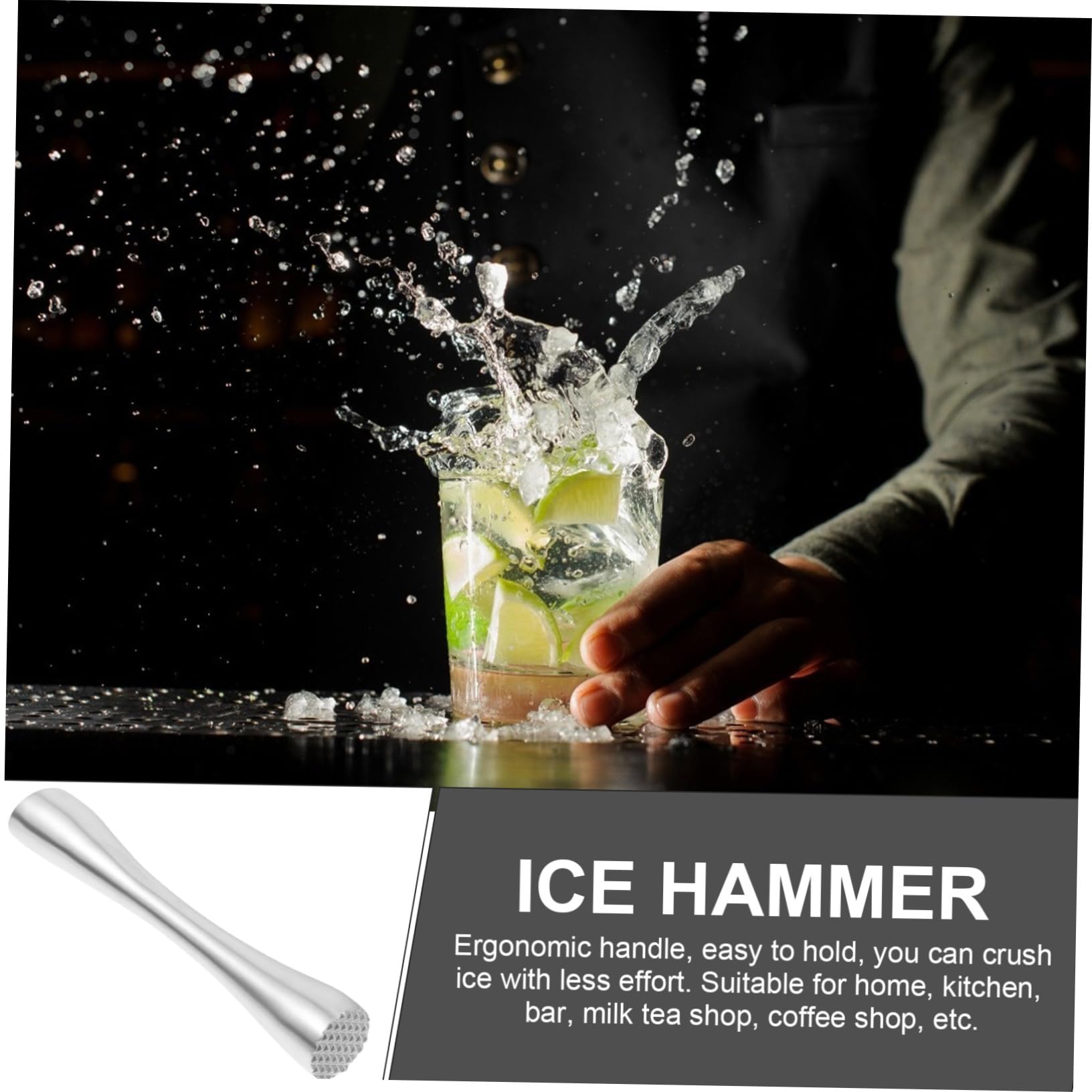 OFFSCH Ice Muddler Lemon Pressing Rod Cocktail Muddler for Crushing Ice and Juicing Citrus Fruits and Easy to Use