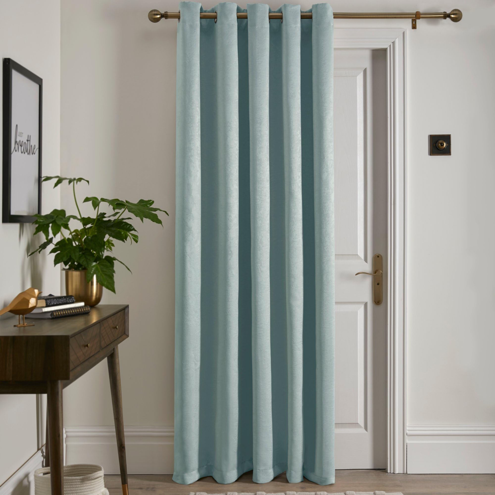 Diamante Blackout Eyelet Top Curtains With Tie Backs Black Out Thermal Ring Top Luxury Curtain Pairs Window Treatment Living Room Bed Room Curtains - View #12