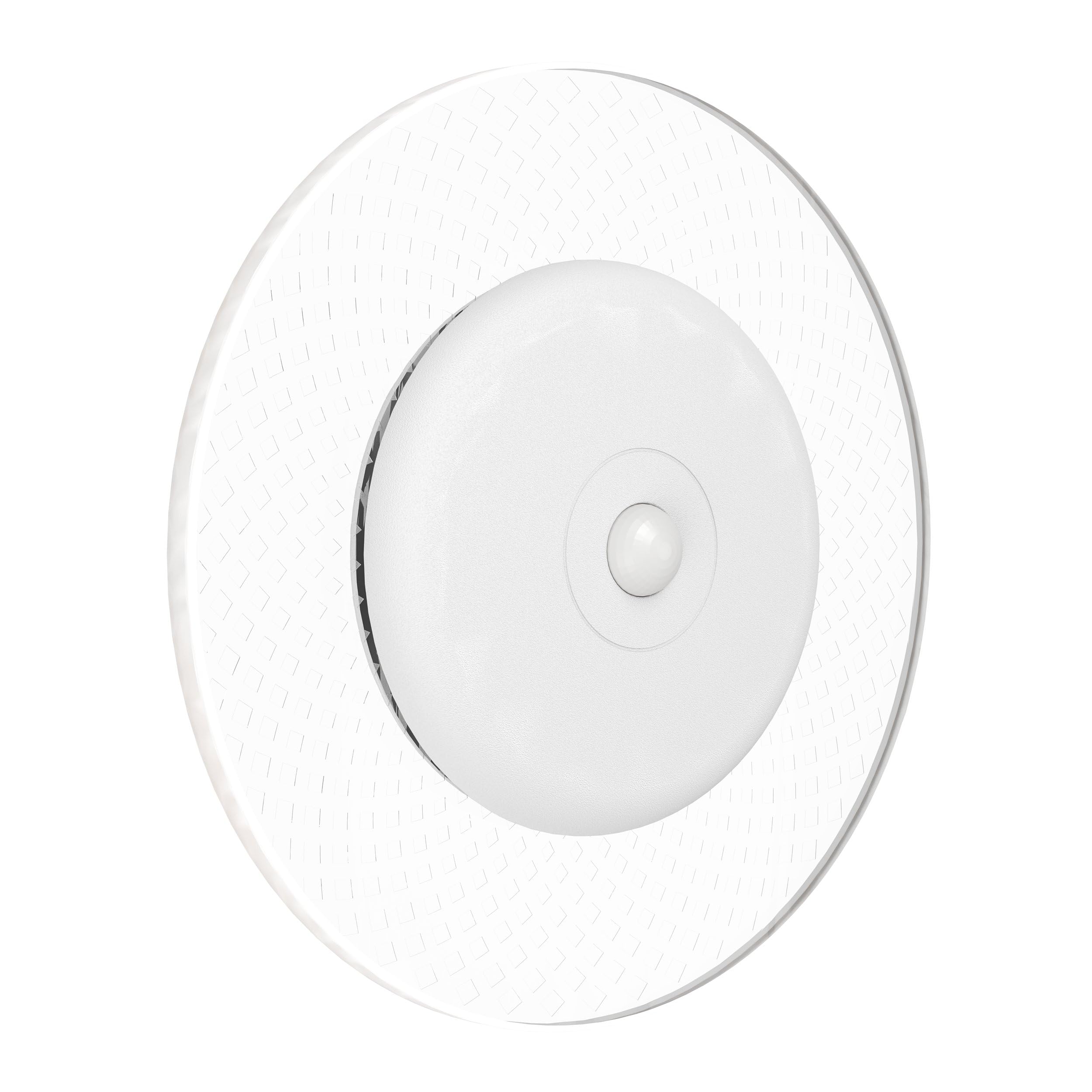 EGLO LED Wandleuchte innen Trepella Akku Wandlampe | dimmbar per Fernbedienung, kabelloser Wandstrahler mit Bewegungsmelder, Weiß und Transparent, warmweiß, RGB, Ø 11,5 cm