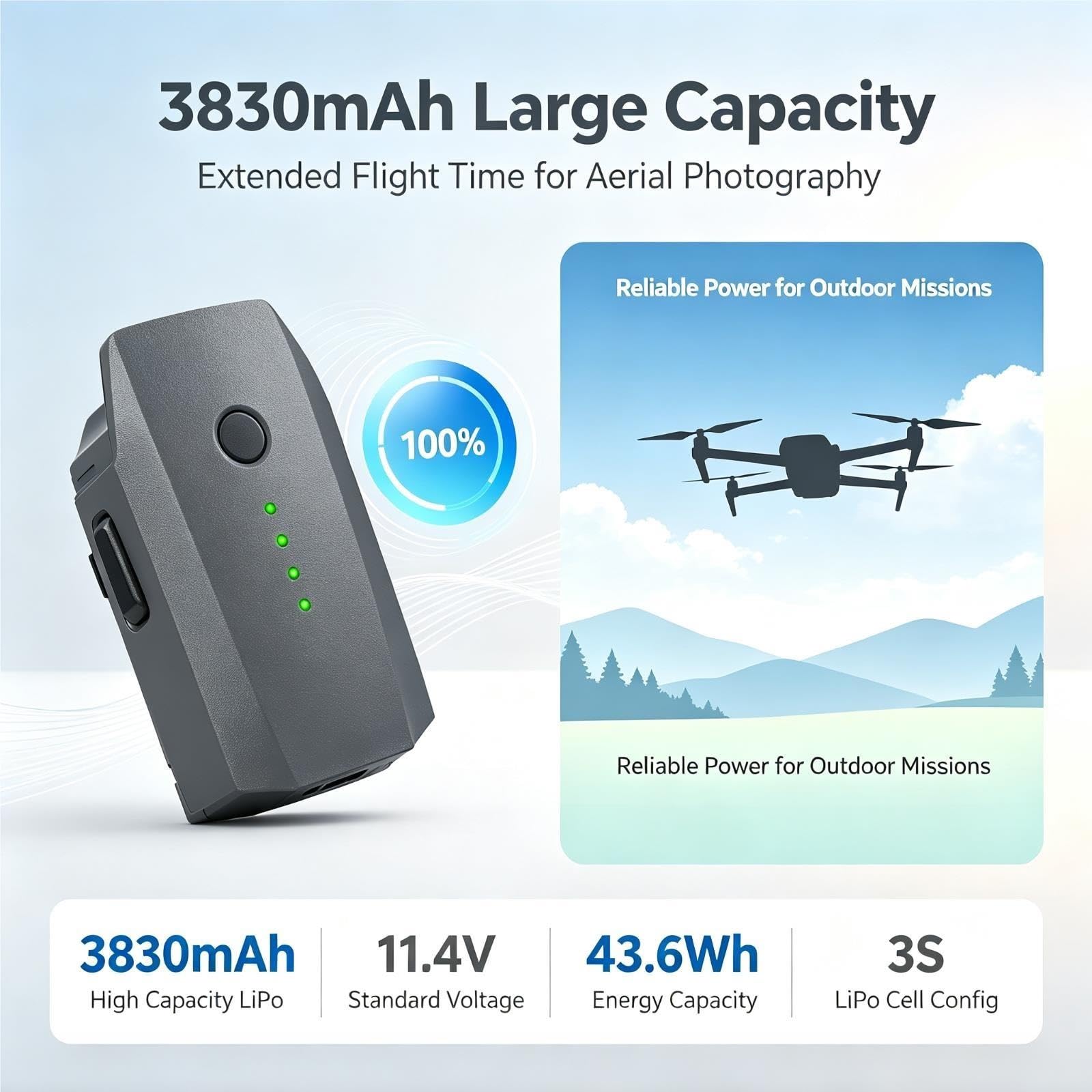 Batteria di volo intelligente UAV 3830mAh 11,4V compatibile con DJI