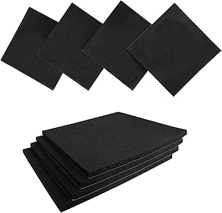 8 Pcs Black Adhesive Foam Padding, Closed Cell Foam Sheet 1/8" Thick 4 Inch X 4 Inch, Neoprene Rubber Pad Self Stick Anti-Slip Adhesive Anti Vibration Foam Pad (4inX 4inX 1/8in, 8)