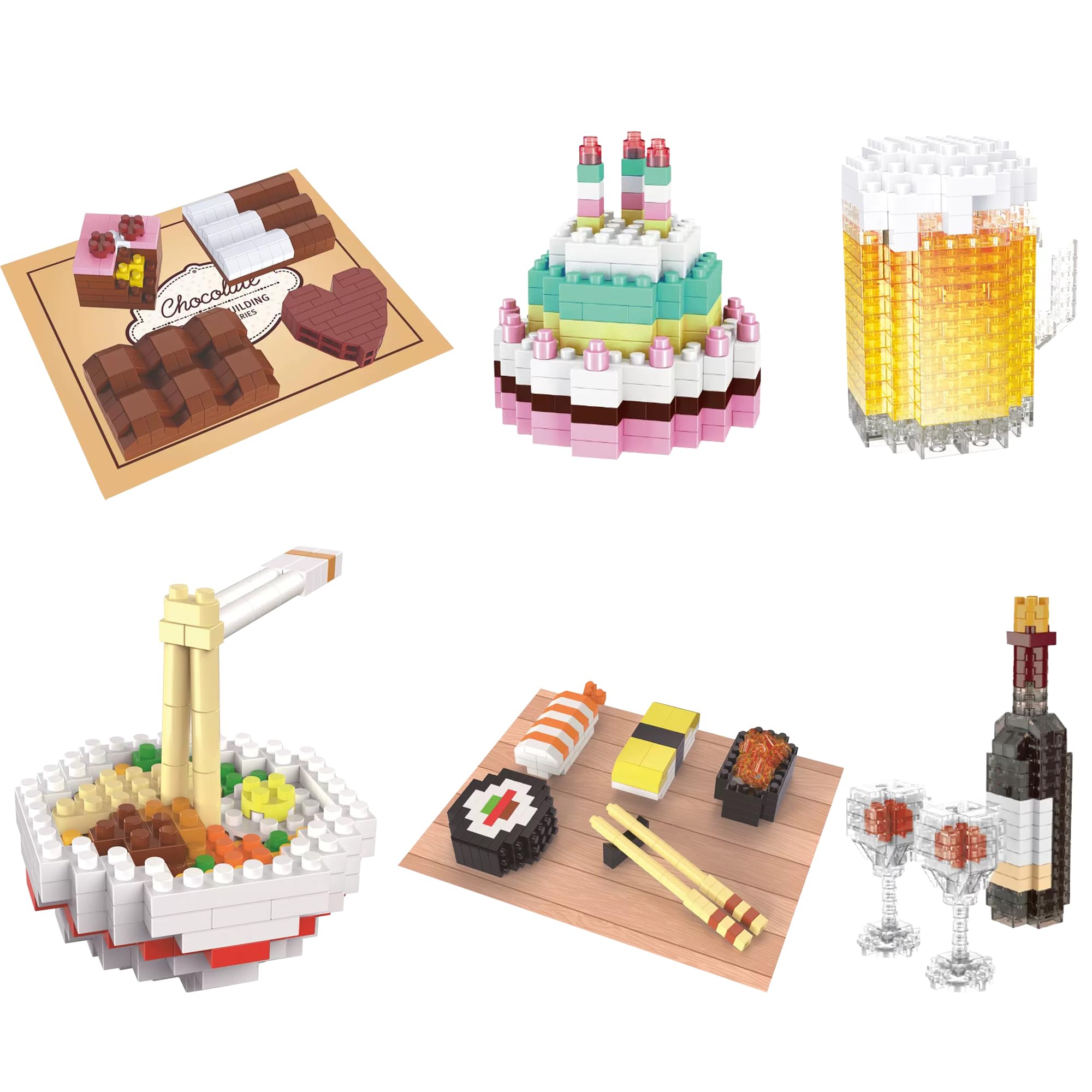 Amazon.co.jp: ミニビルディングブロックドリンク ファーストフード 6