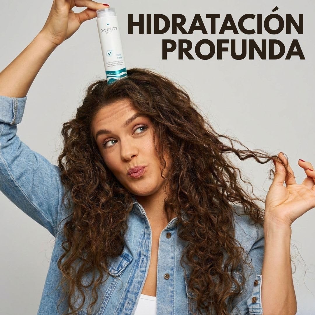 Rutina Curly Love 3 Pasos D·VINITY – Champú Low-Poo, Mascarilla y Crema Definidora | Método Curly | Hidratación, Definición y Control del Frizz