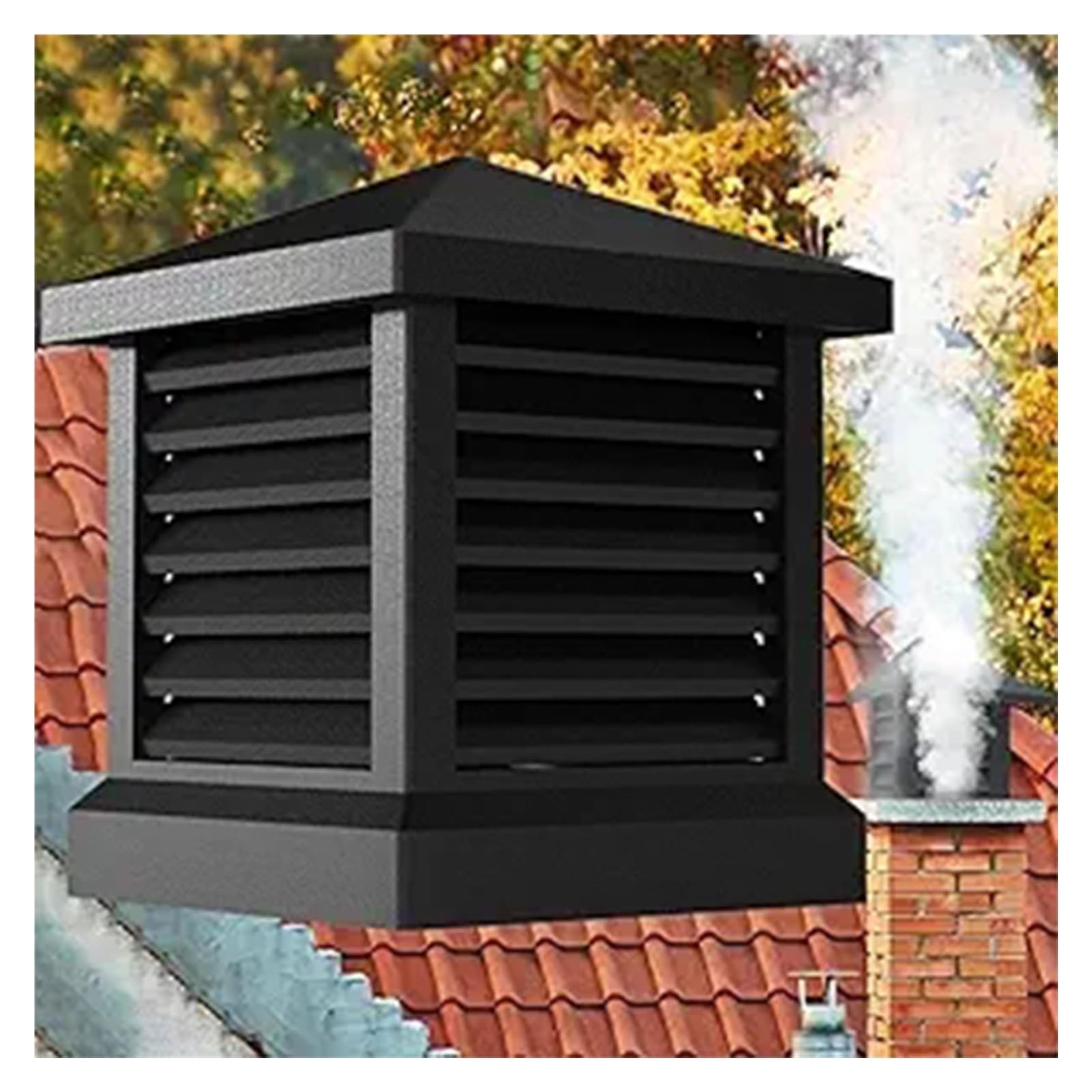 Chapeau de cheminée carré coupe-vent en aluminium pour toit 50x50