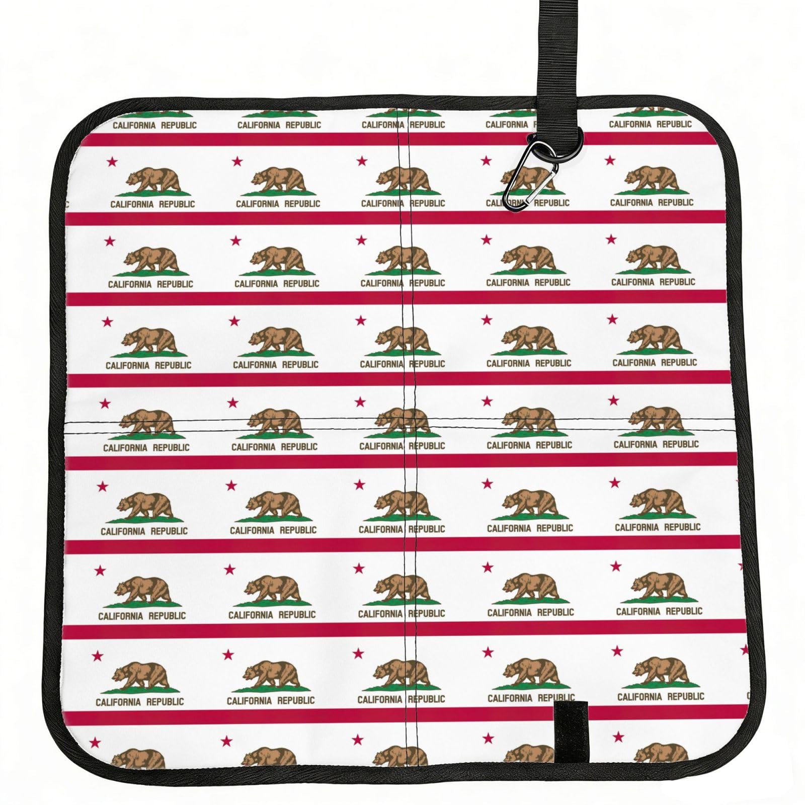 AYYQWE California State Flag Print Foldable Seat Cushion Portable Chair Pad Office Commuting Picnic Camping Outdoor