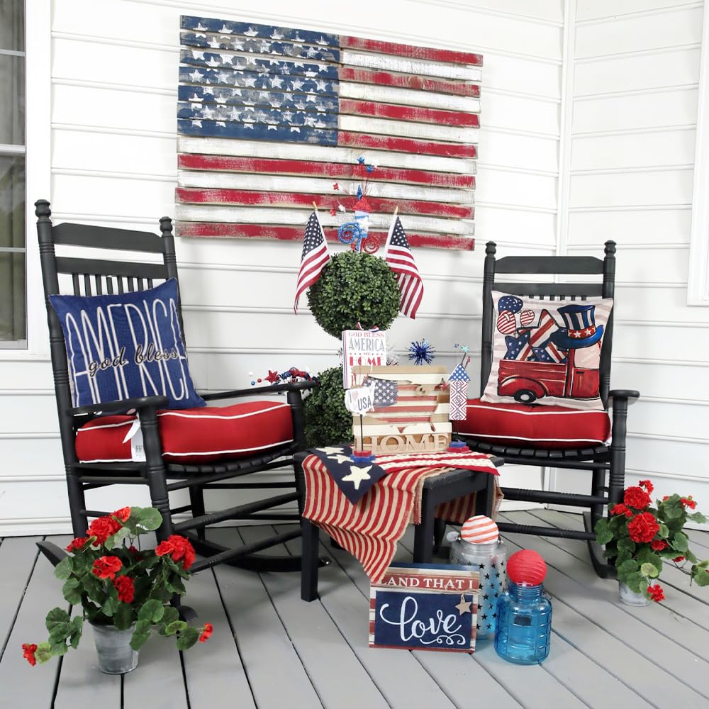 6er-Set Kissenbezüge Für Den 4. Juli – Patrioten-Deko In Rot, Weiß, Blau Mit US-Flaggen-Motiven