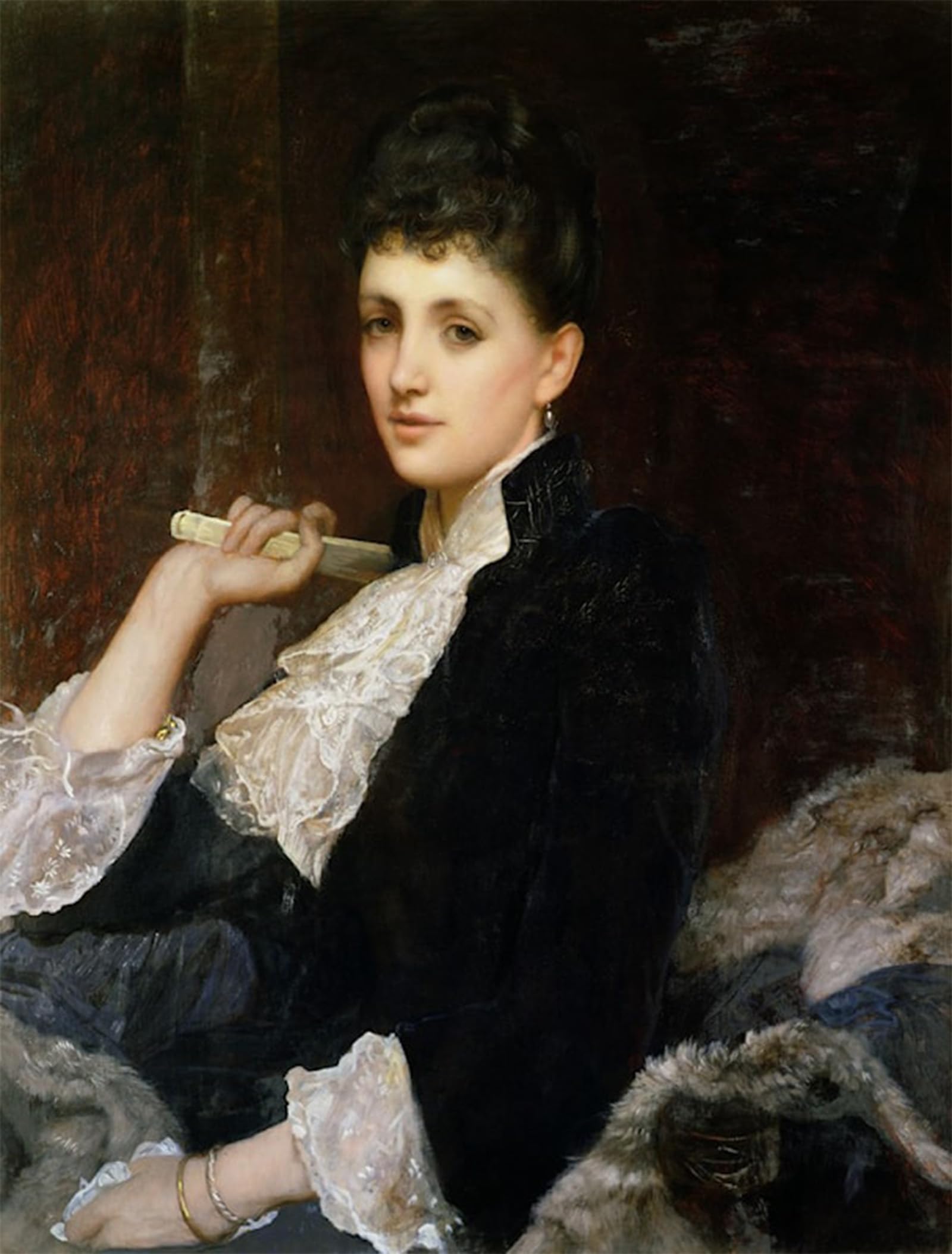 ARTXLXXBN Famous Painting Art Wall Decor Abstract Art Picture Portrait of the Countess of Airlie by Sir William Blake Richmond Animal Pictures for Home Decor 60x90cm