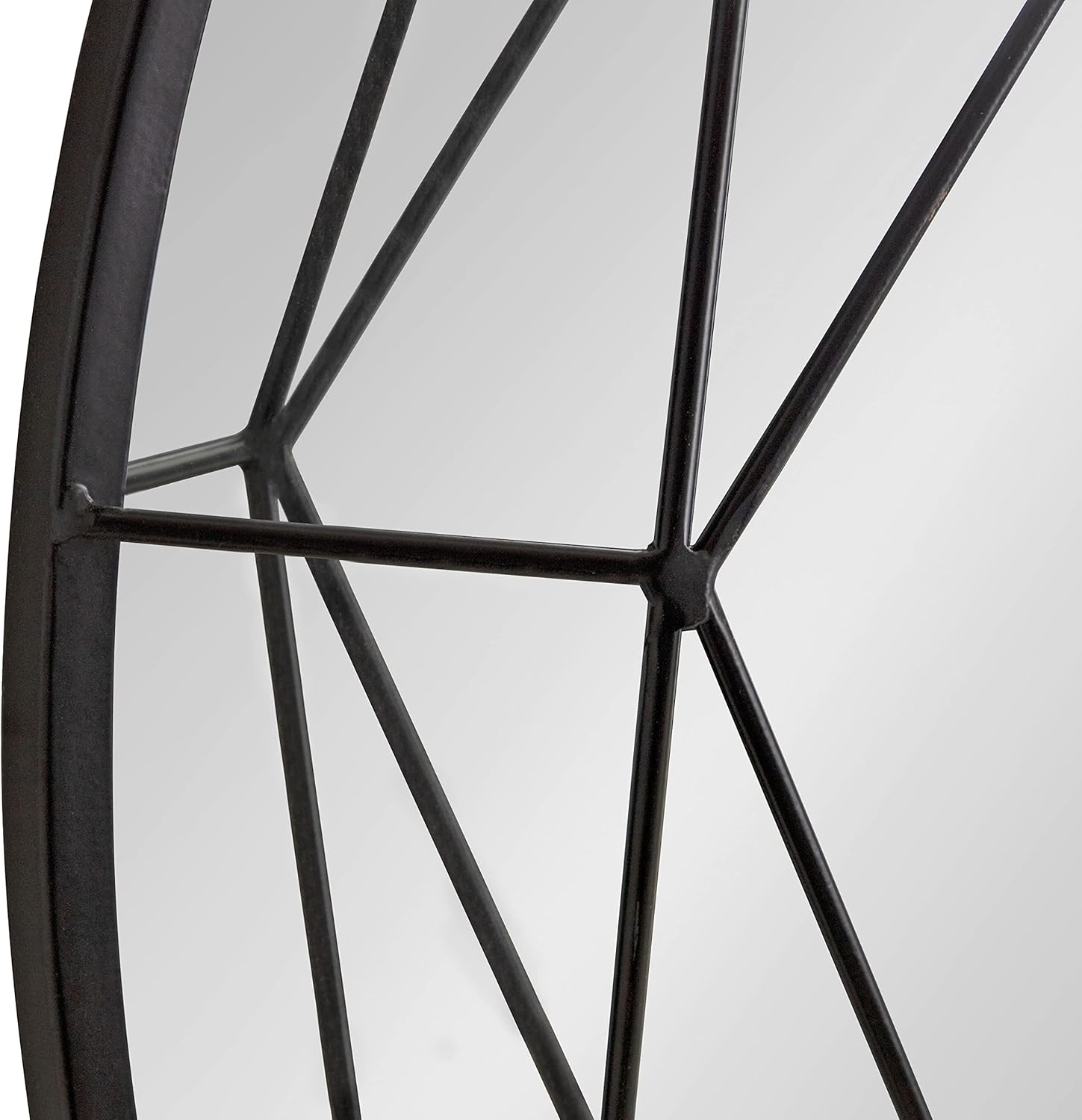 Kate and Laurel Keyleigh Modern Glam Round Wall Mirror, 30" Diameter, Black, Chic Contemporary Accent Mirror for Wall