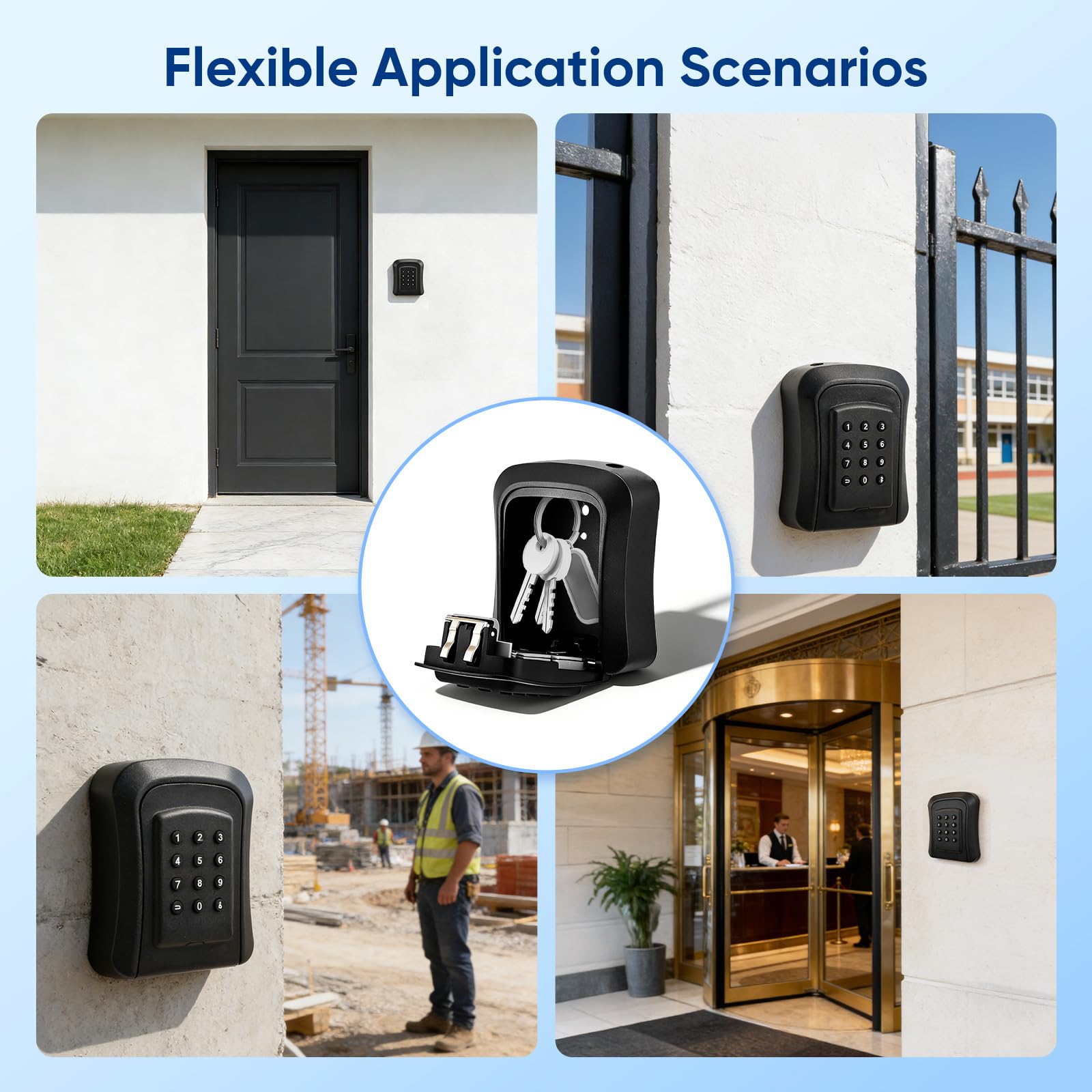 Smart Cassetta Sicurezza Chiavi,Key Box Per Chiavi Bluetooth Con Codice Numerico,App Ttlock E Codice Pin,Impermeabile Ip66, Cassaforte Per Chiavi Elettroniche Per Casa,Ufficio,Affitto Immobiliare