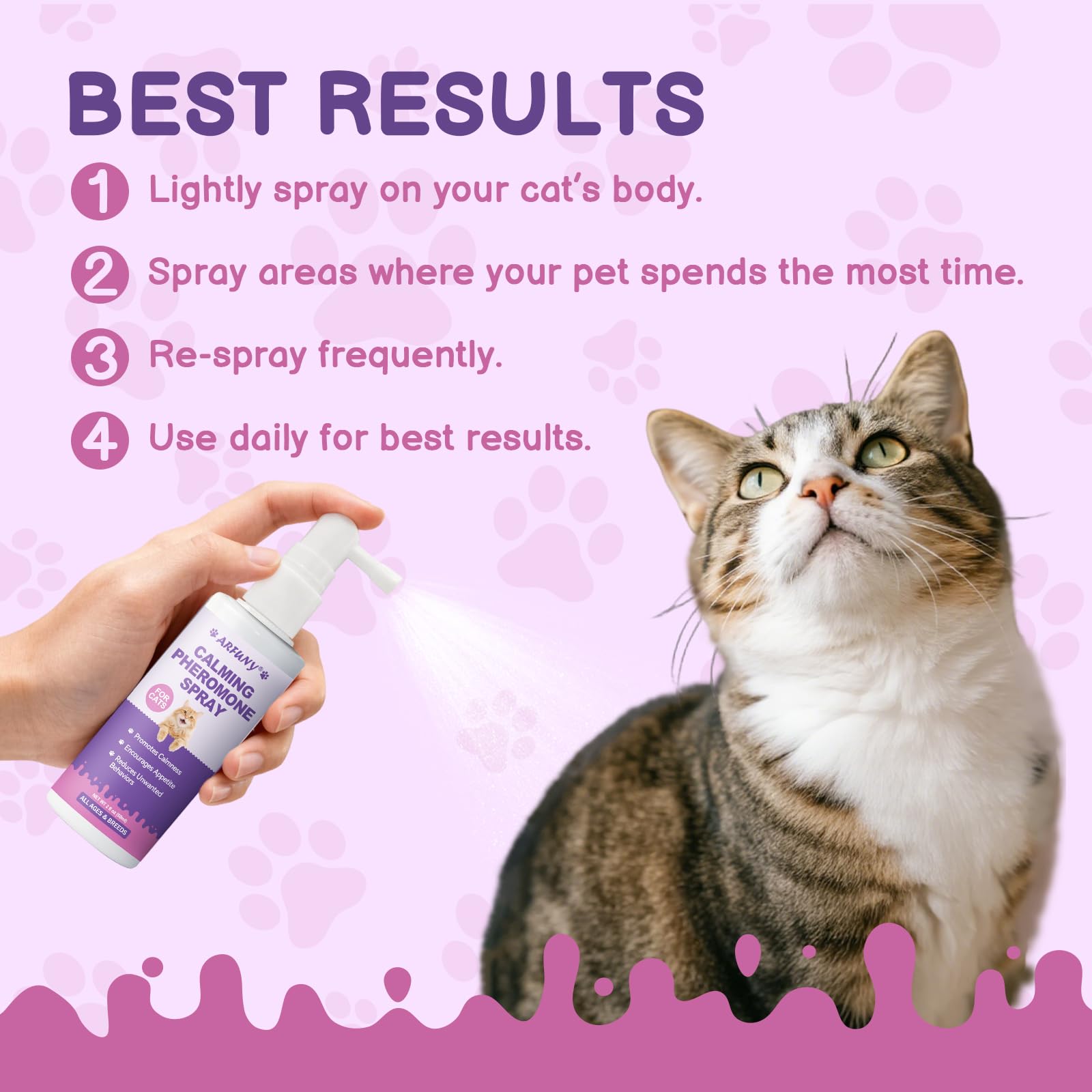 Cat Calming Pheromone Spray - Cat Calming Spray - Reduce Scratching, Fighting, Peeing, Marking - Cat Anxiety & Stress Relief - for Home, Travel, Vet Visits - with Cat Pheromone & Natural Ingredients - image 7