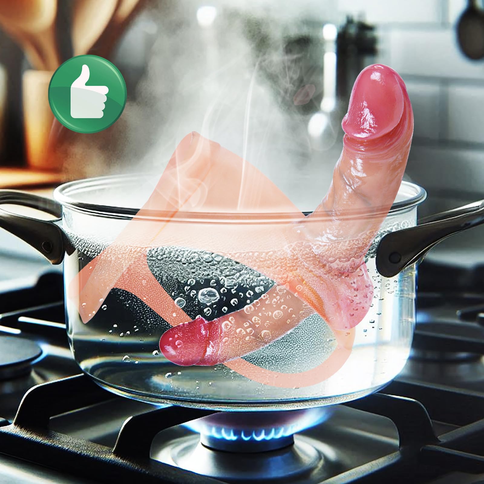 Slip con doppio realistico dotato di tappi anali in silicone da 14,5 cm e 12,5 cm - sex toy con cinghie, adatto per la penetrazione vaginale e anale - ideale per lesbiche principianti
