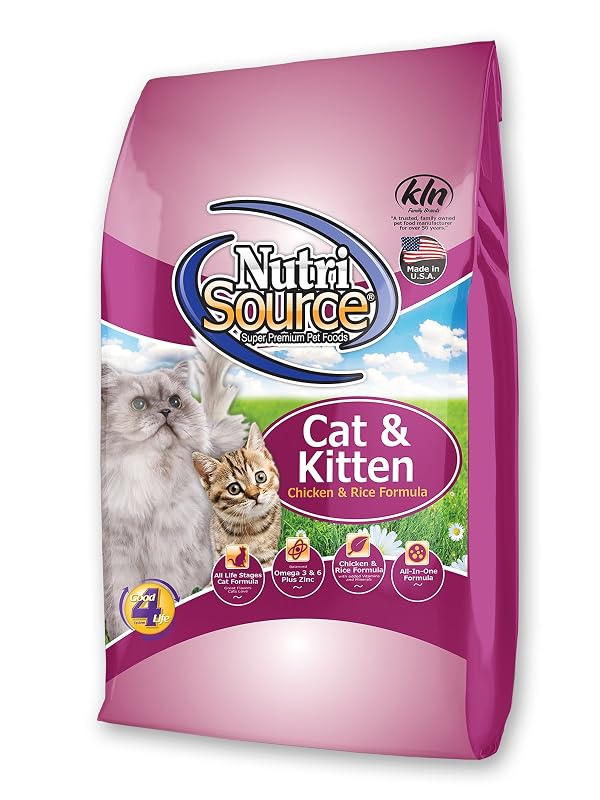 Ração seca NutriSource para gatos e filhotes, frango e salmão — 680 g