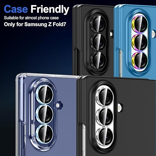 Vista 169 de para Samsung Galaxy Z Flip 7 Protector de Lente de Cámara, Cubierta de Lente de Vidrio Templado con Anillo de Metal Individual, [Fuerte Adhesión] 1